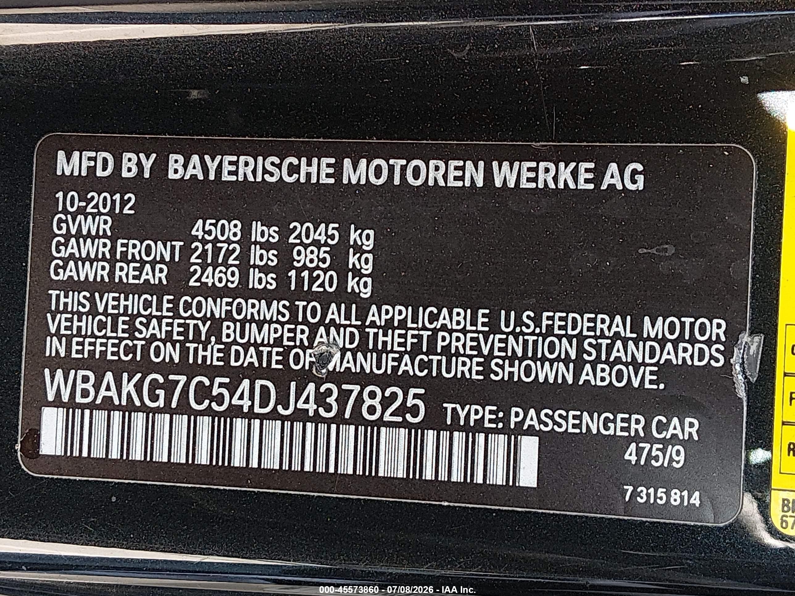 2013 Bmw 335i   Black vin: WBAKG7C54DJ437825