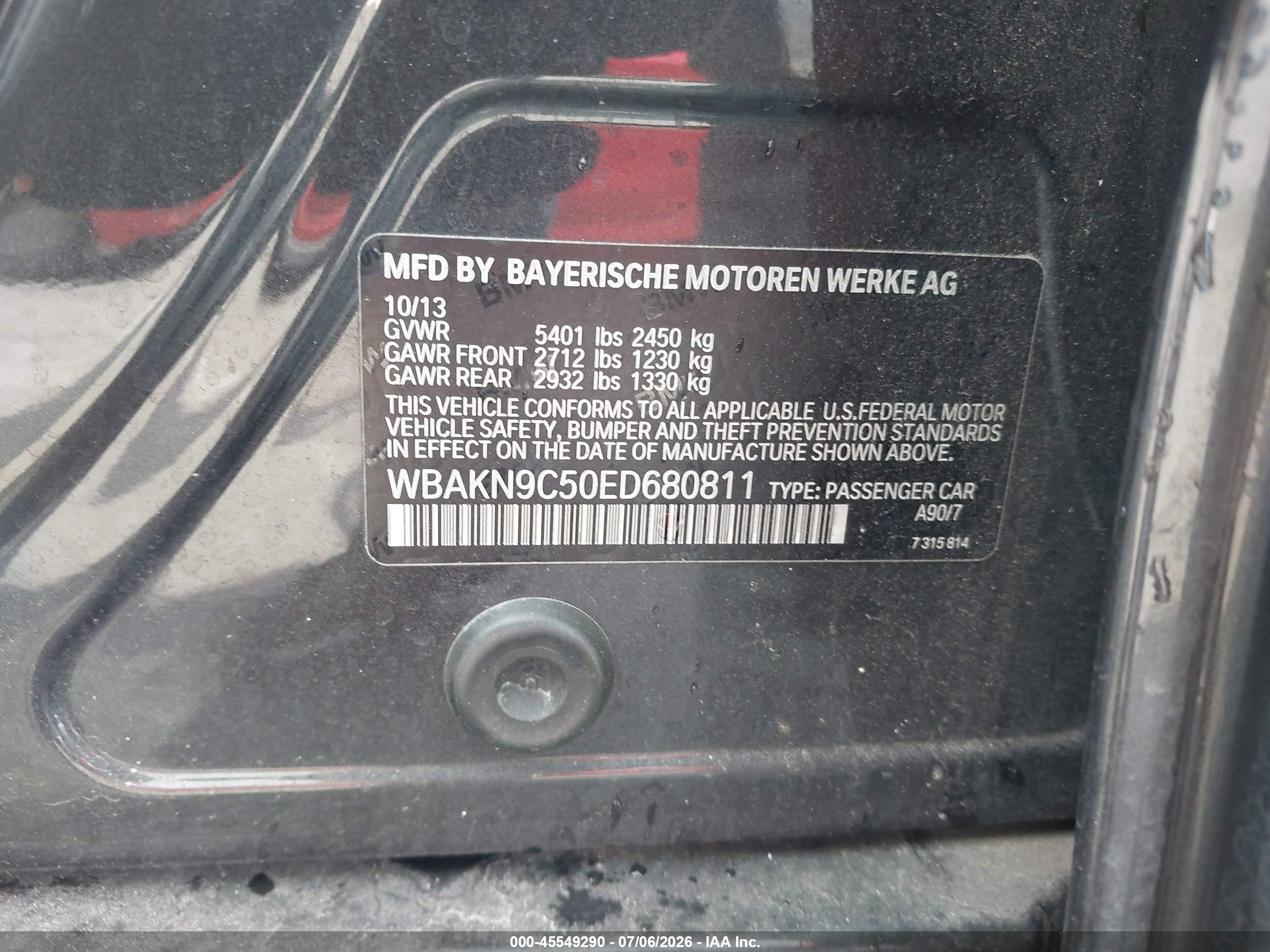2014 Bmw 550i   Black vin: WBAKN9C50ED680811
