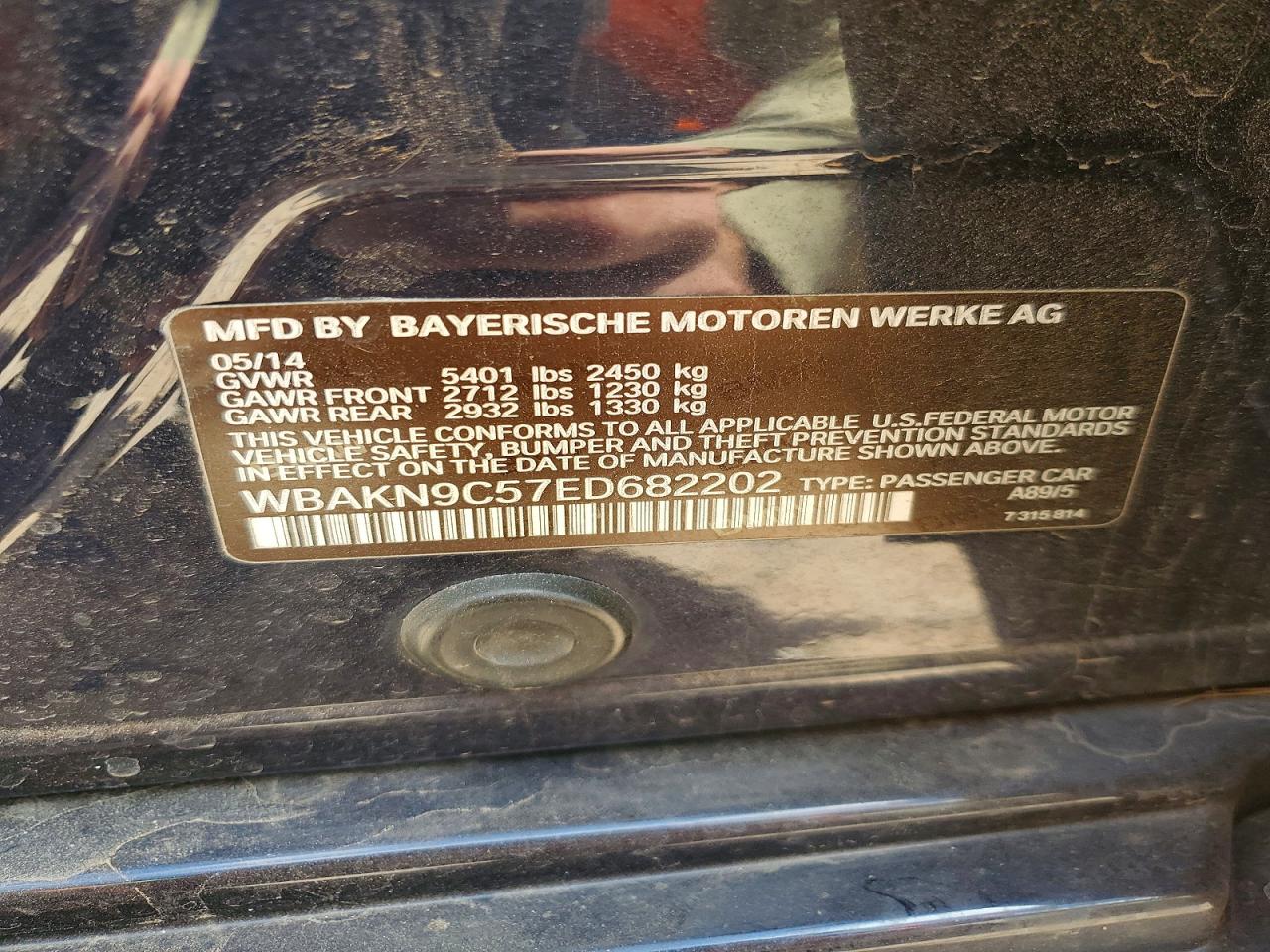 2014 Bmw 550 I Blue vin: WBAKN9C57ED682202