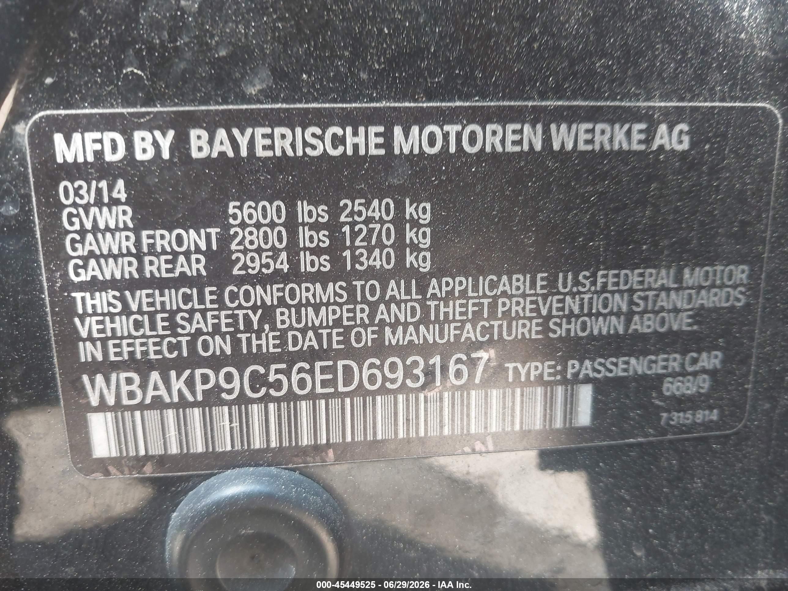2014 Bmw 550i Xdrive Black vin: WBAKP9C56ED693167