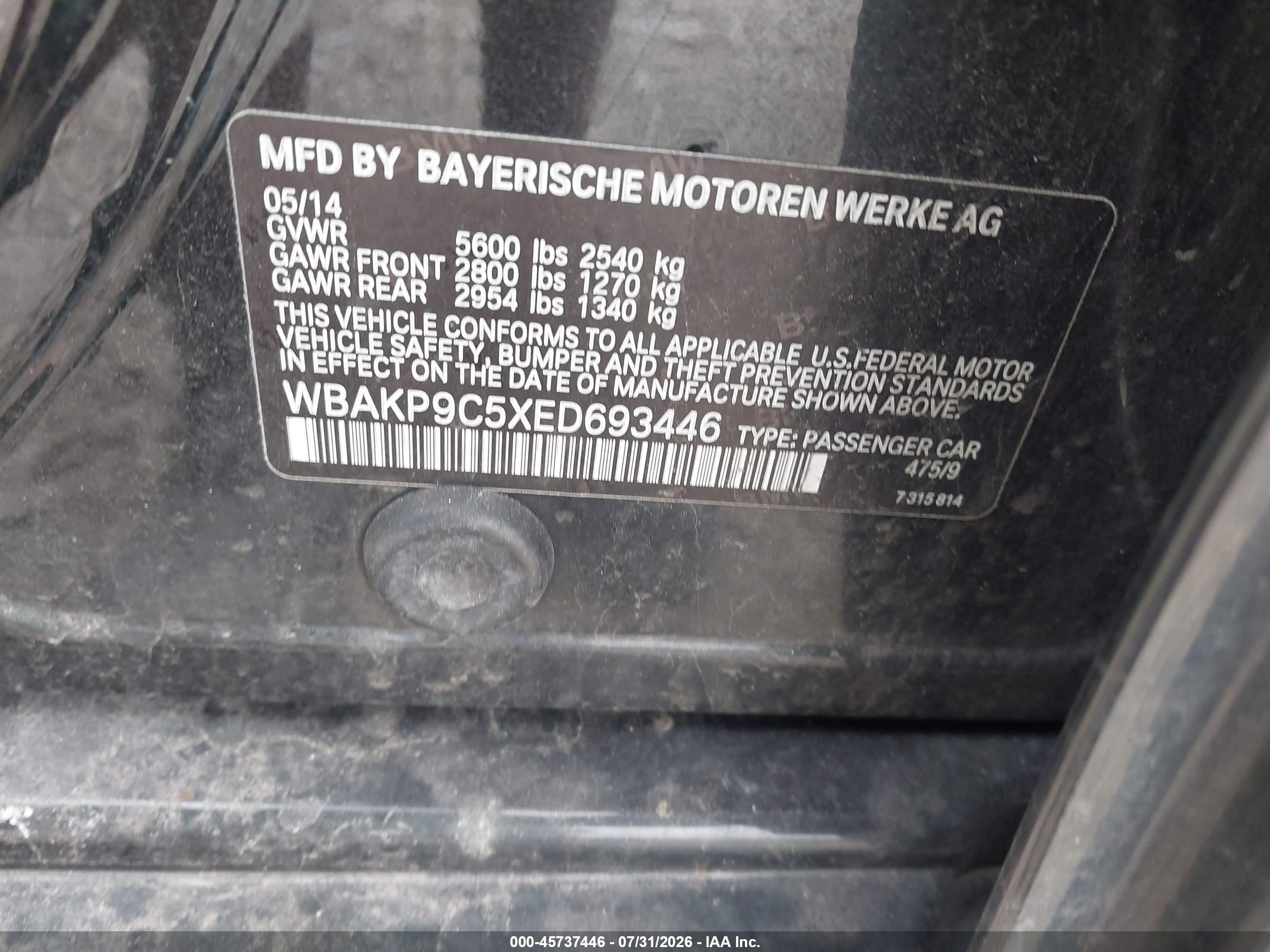 2014 Bmw 550i Xdrive Черный vin: WBAKP9C5XED693446