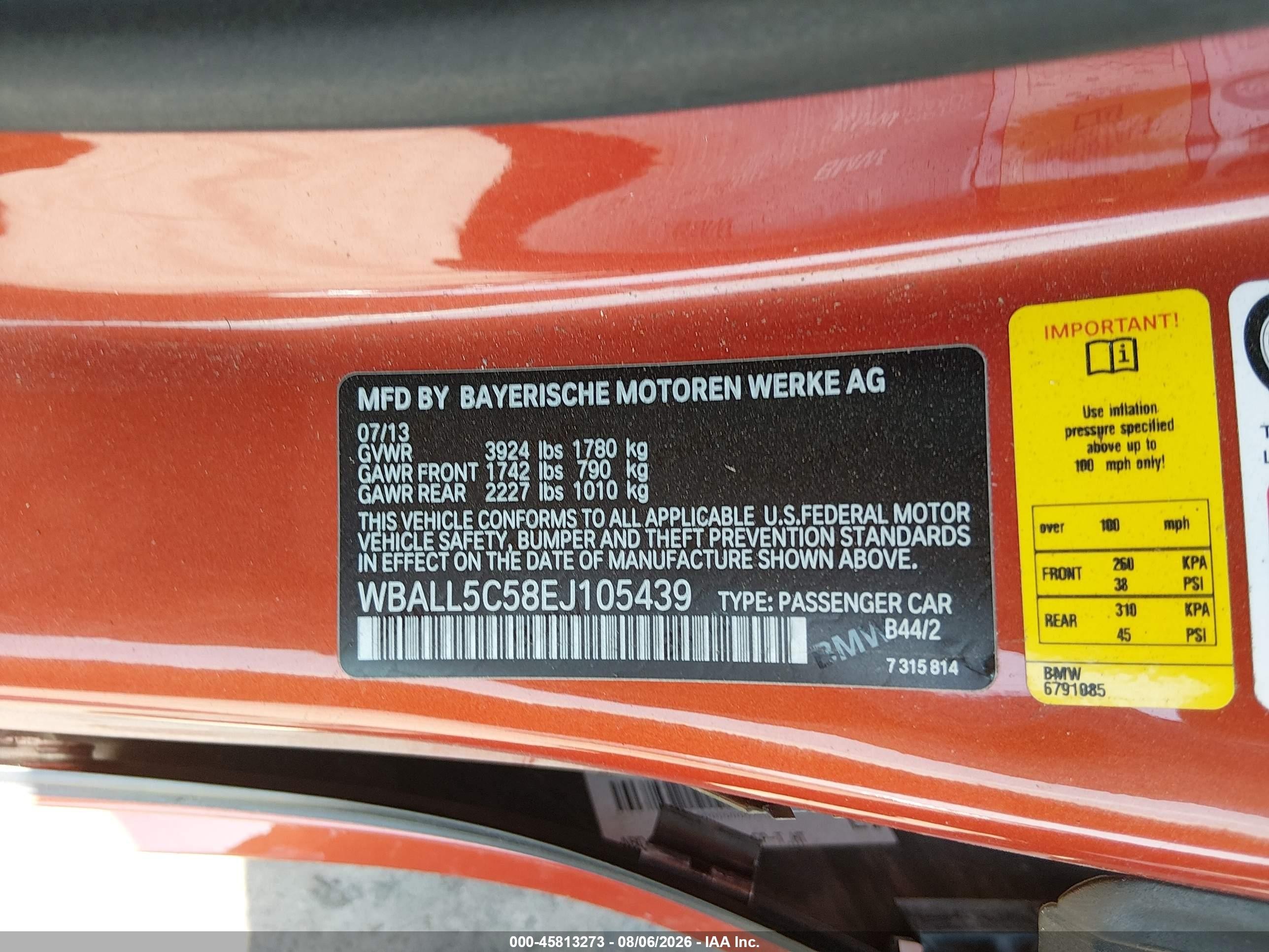 2014 Bmw Z4 Sdrive28i Orange vin: WBALL5C58EJ105439
