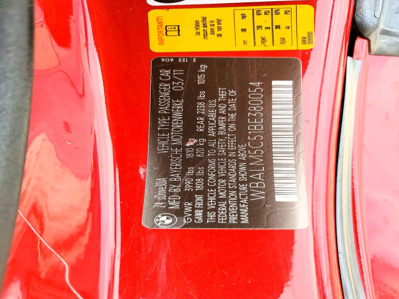 2011 Bmw Z4 Sdrive30i Red vin: WBALM5C51BE380054