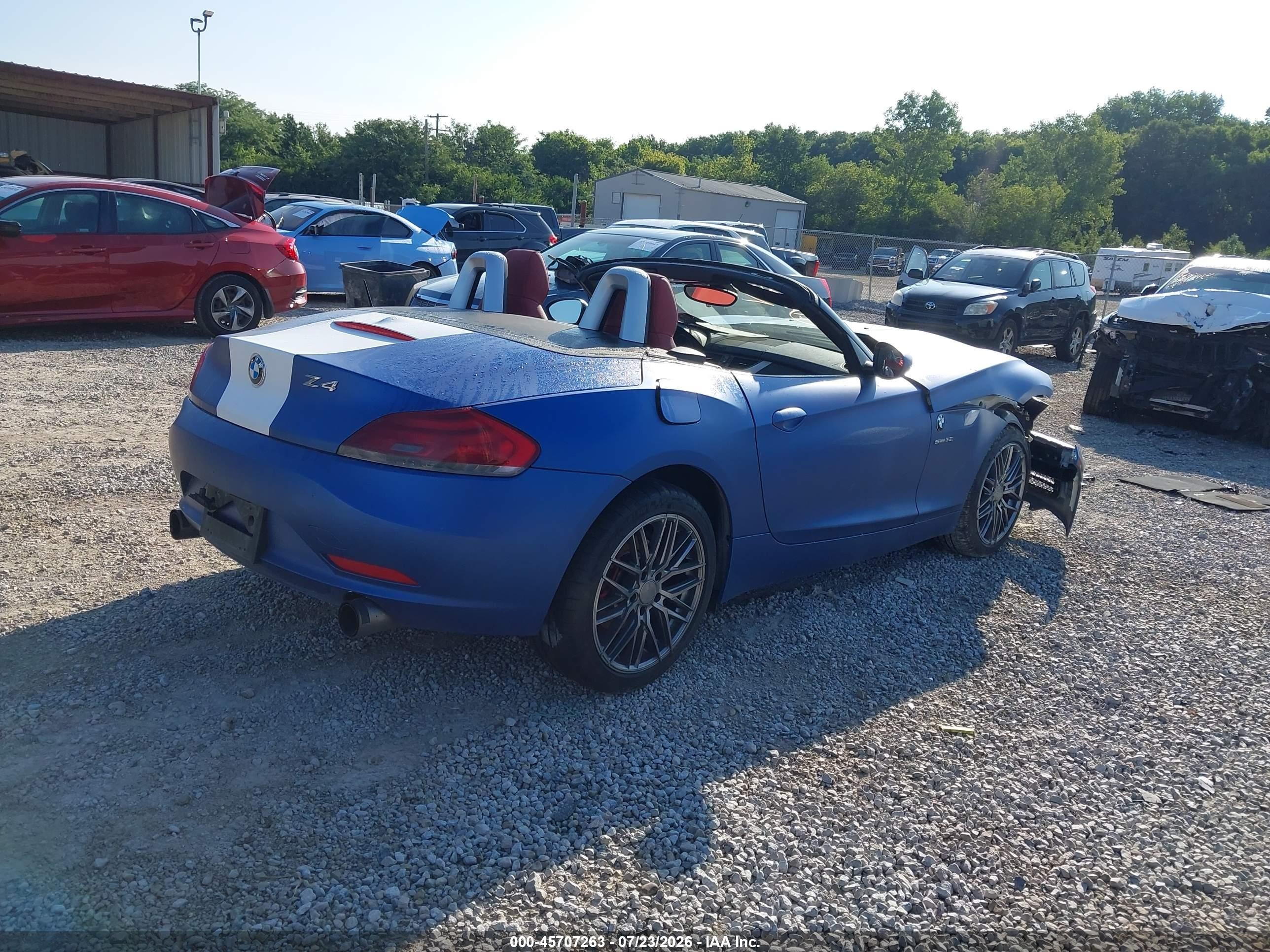 2009 Bmw Z4 Sdrive35i Blue vin: WBALM73539E351175