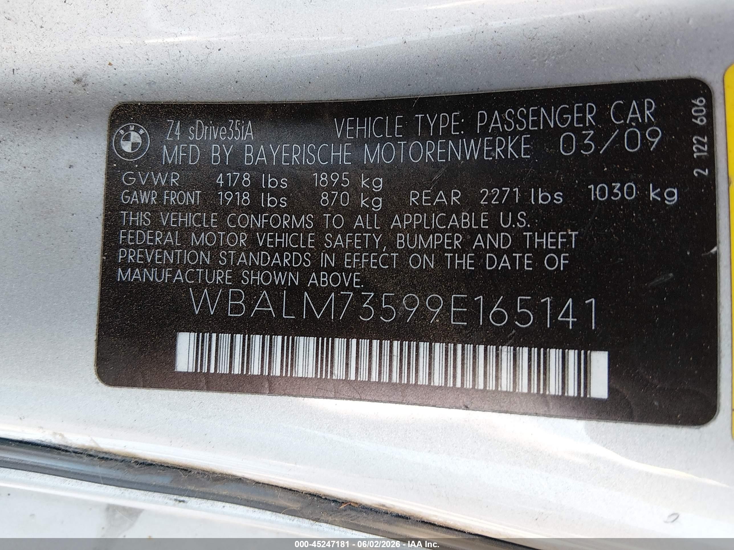 2009 Bmw Z4 Sdrive35i Silver vin: WBALM73599E165141