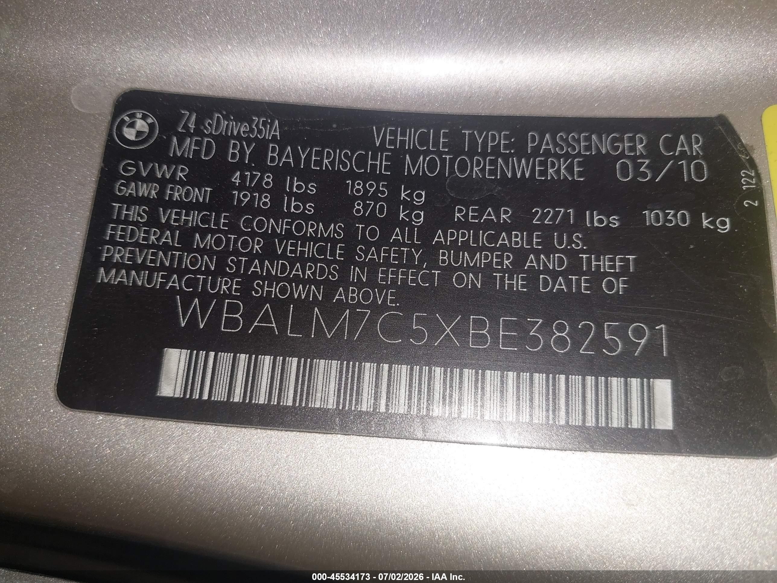2011 Bmw Z4 Sdrive35i Champagne vin: WBALM7C5XBE382591