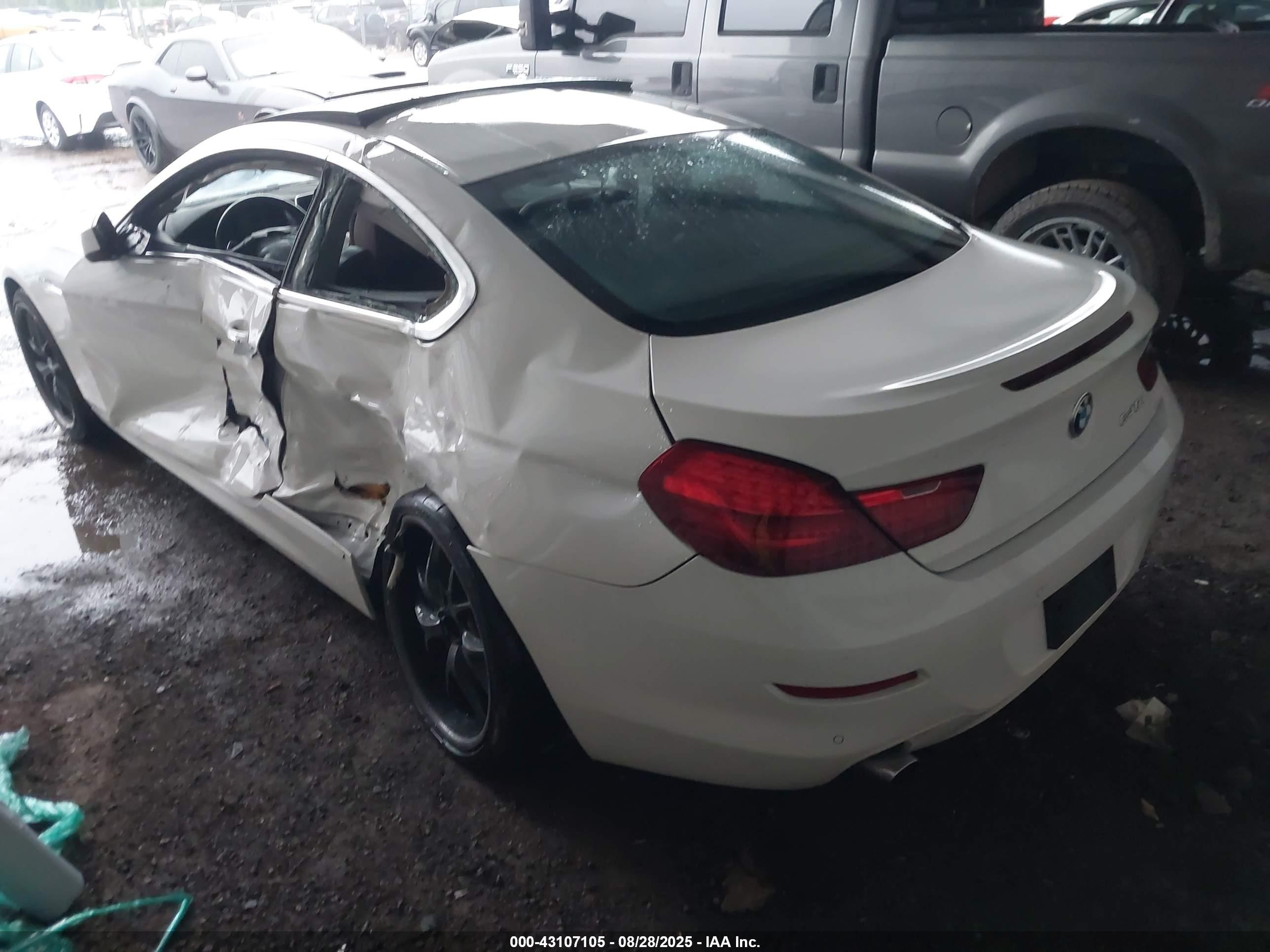 2013 Bmw 640i   White vin: WBALW3C54DC892470