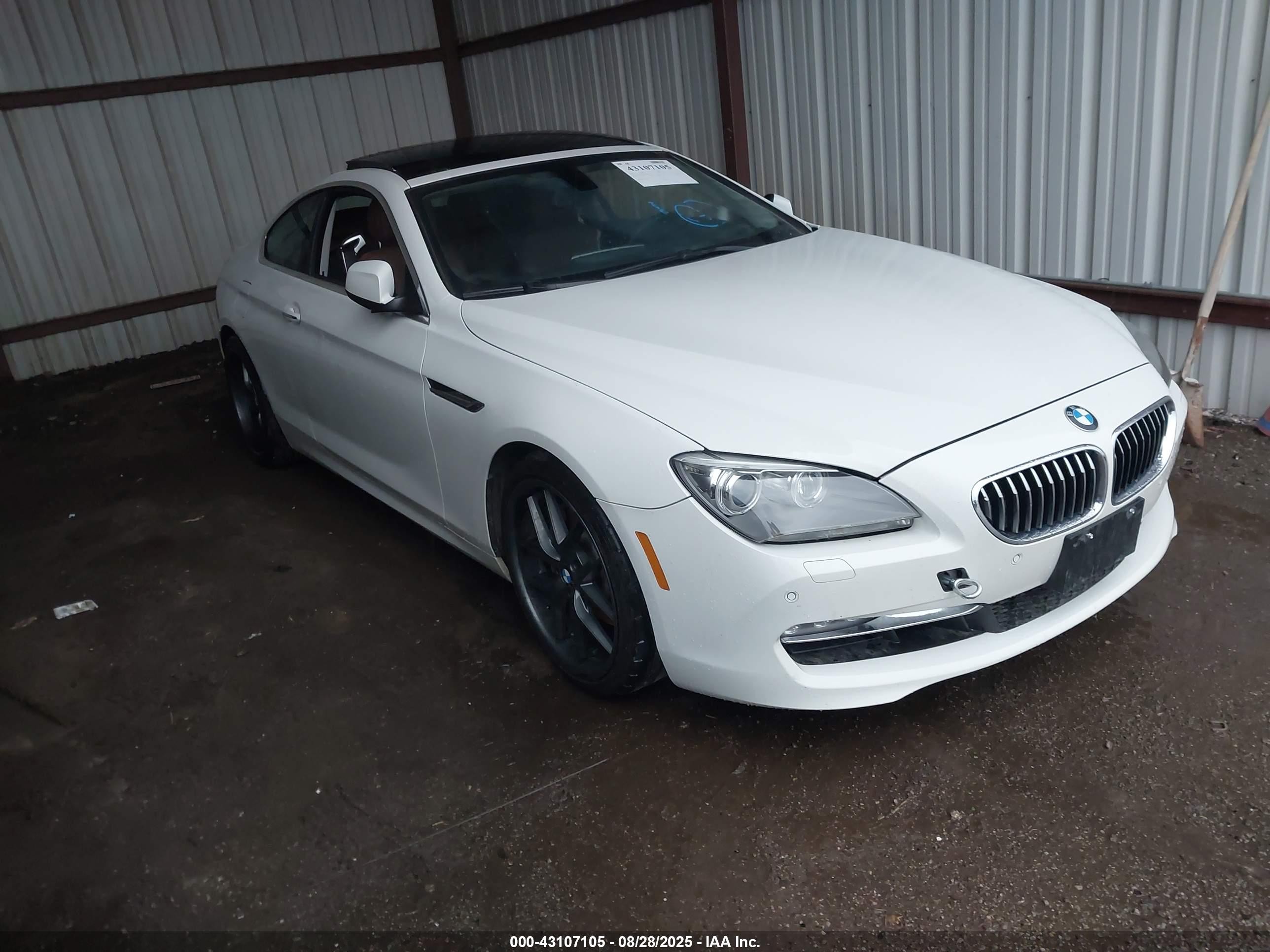 2013 Bmw 640i   White vin: WBALW3C54DC892470