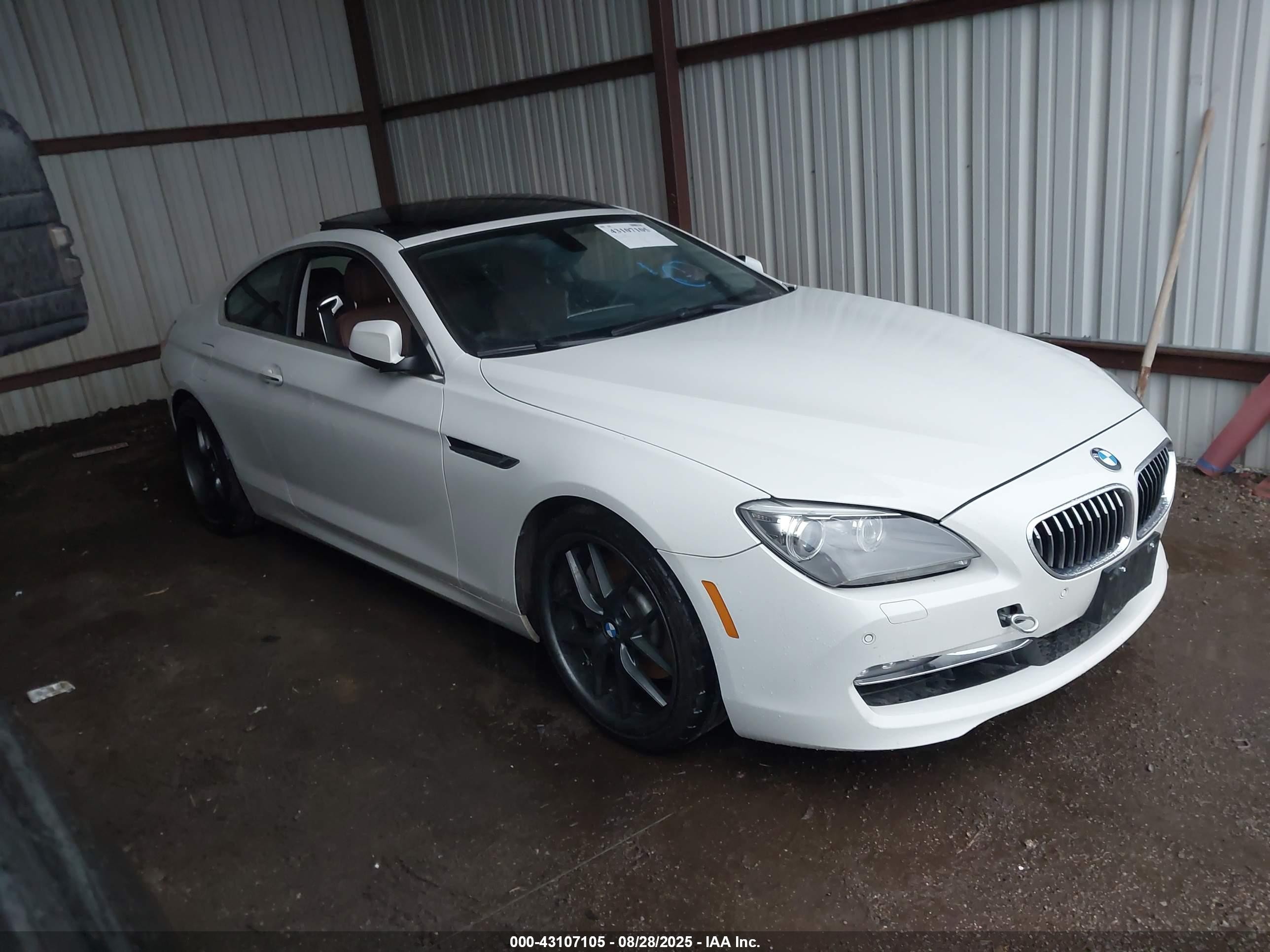 2013 Bmw 640i   White vin: WBALW3C54DC892470