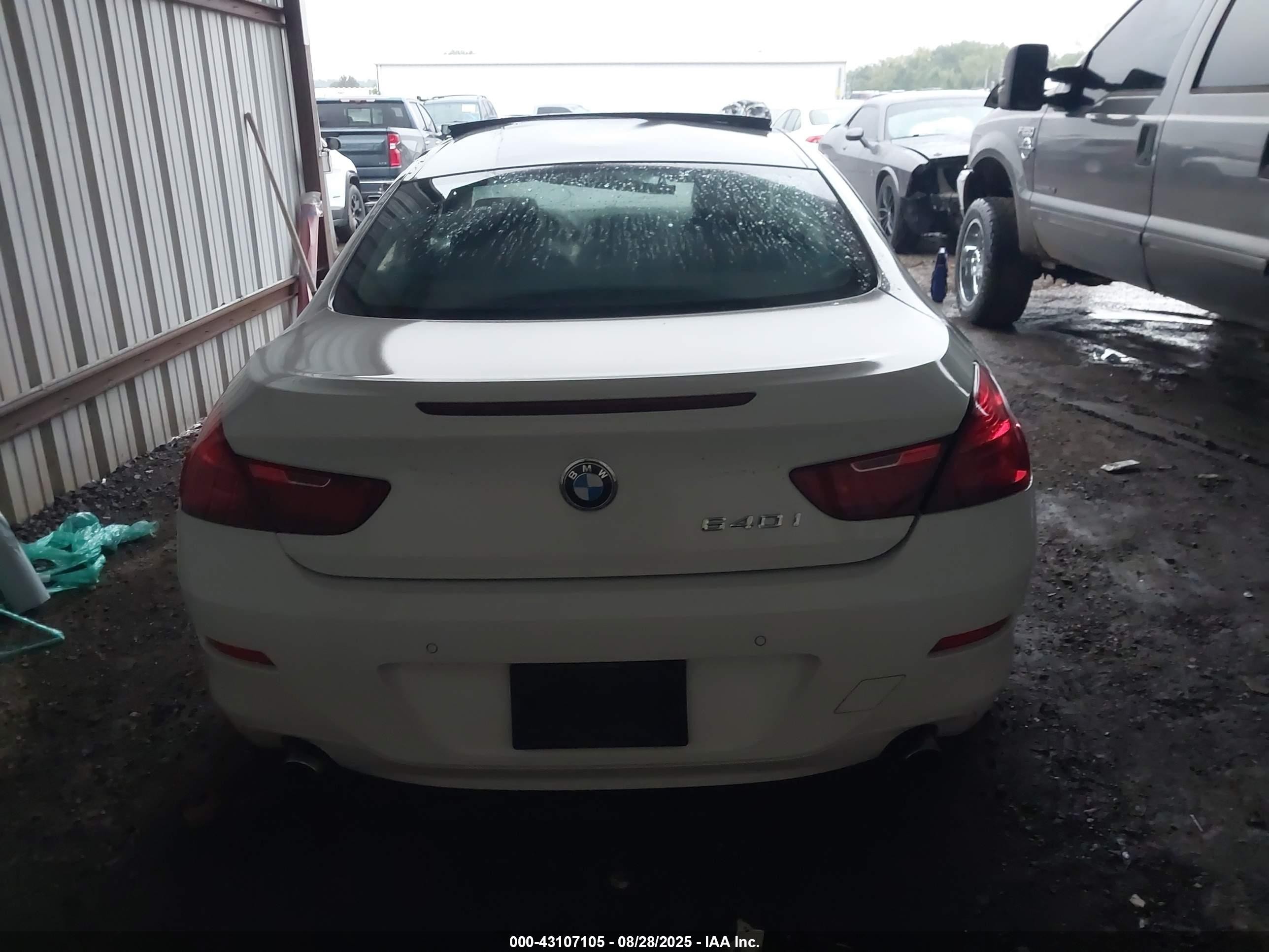 2013 Bmw 640i   White vin: WBALW3C54DC892470