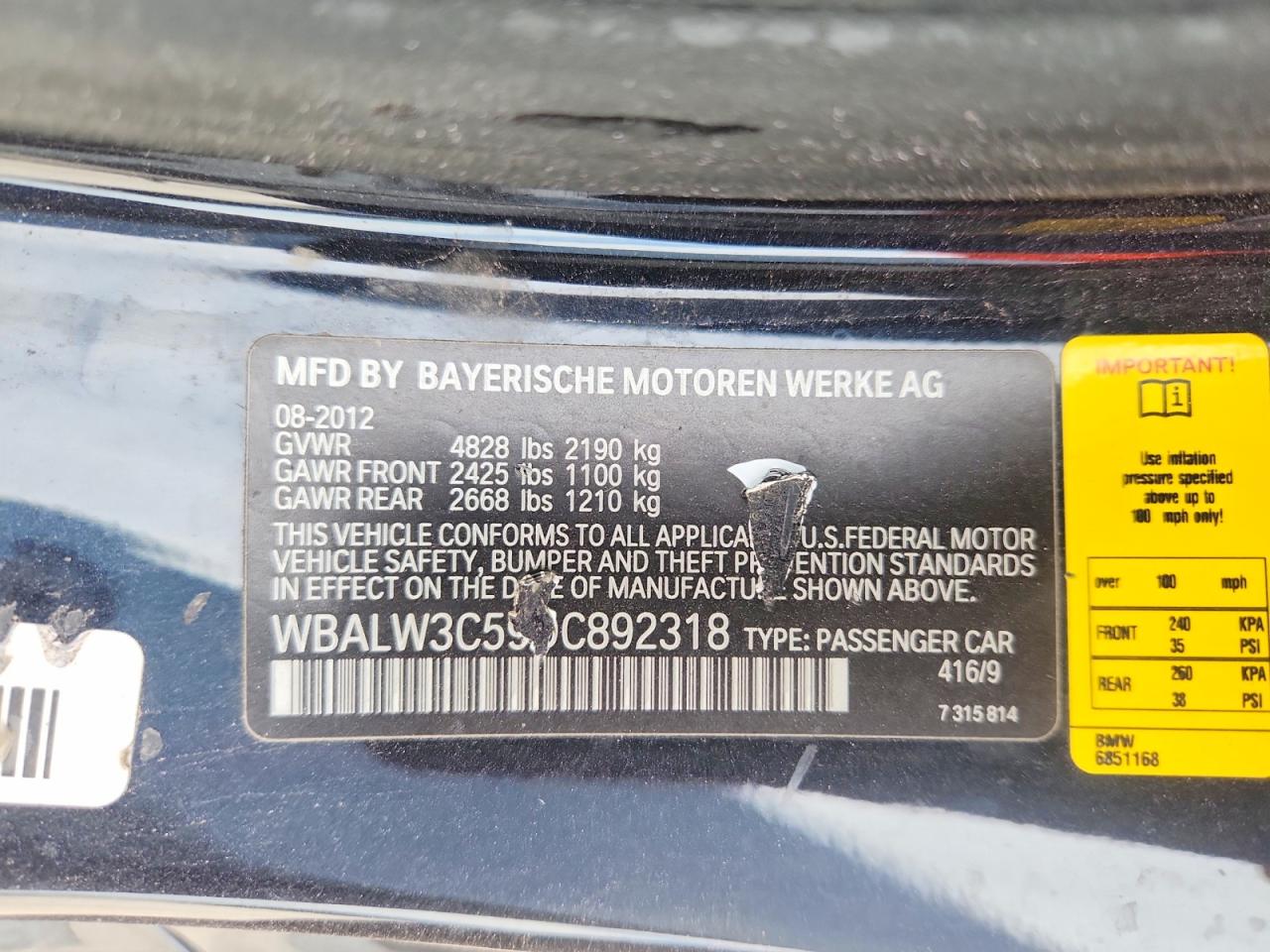 2013 Bmw 640 I Blue vin: WBALW3C59DC892318
