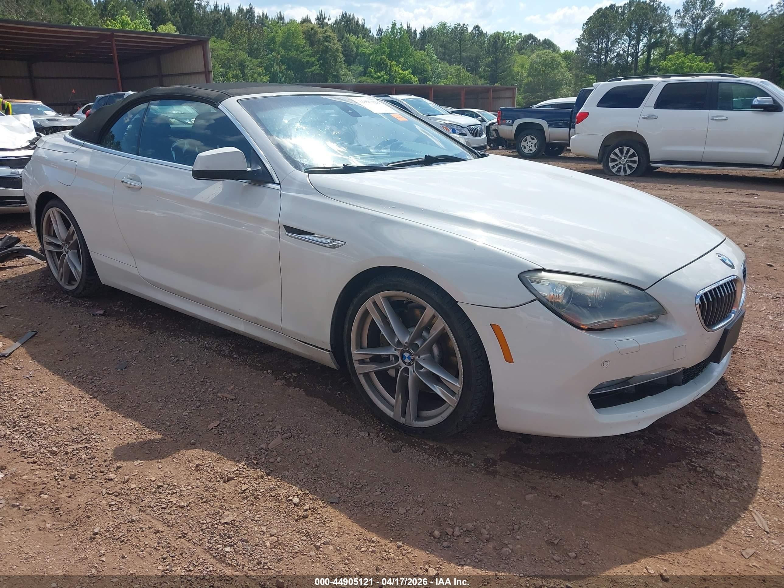 2012 Bmw 640i   White vin: WBALW7C52CC618531
