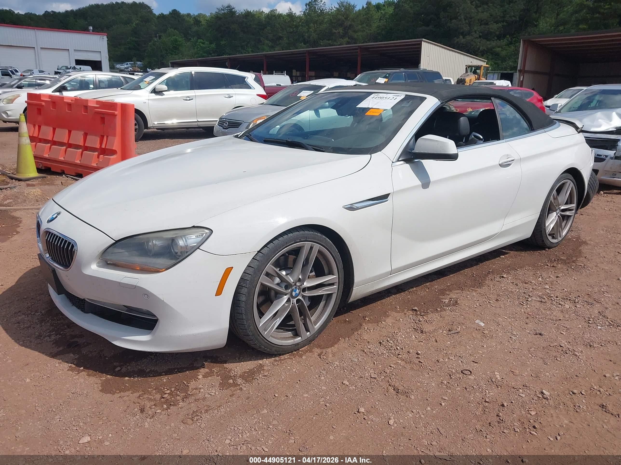 2012 Bmw 640i   White vin: WBALW7C52CC618531