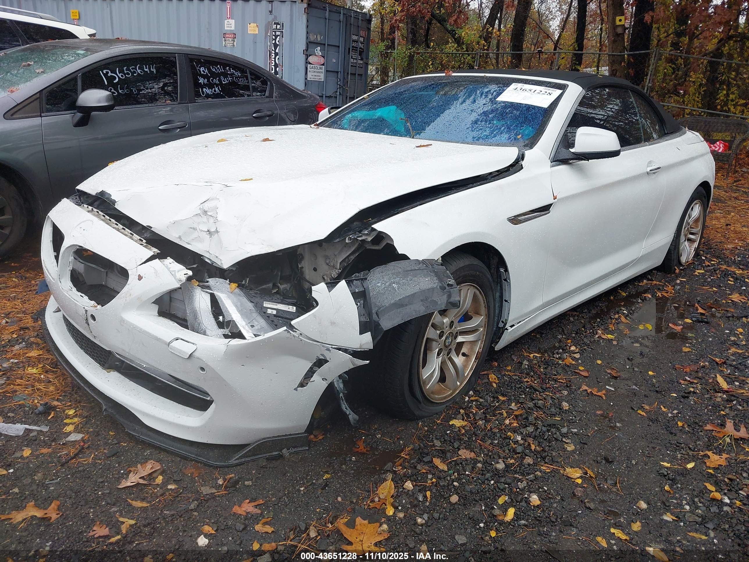 2012 Bmw 640i   White vin: WBALW7C53CC618859