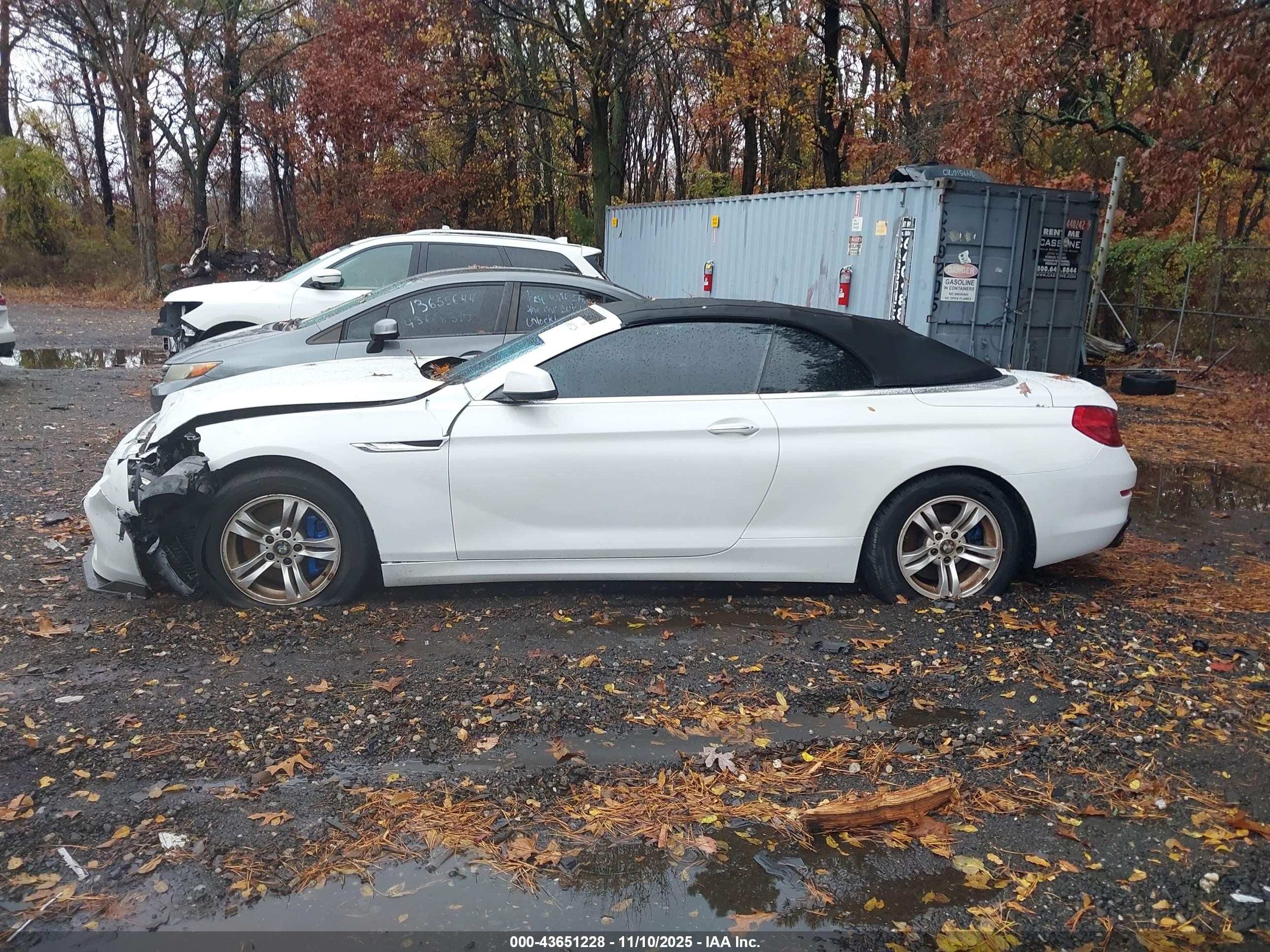2012 Bmw 640i   White vin: WBALW7C53CC618859