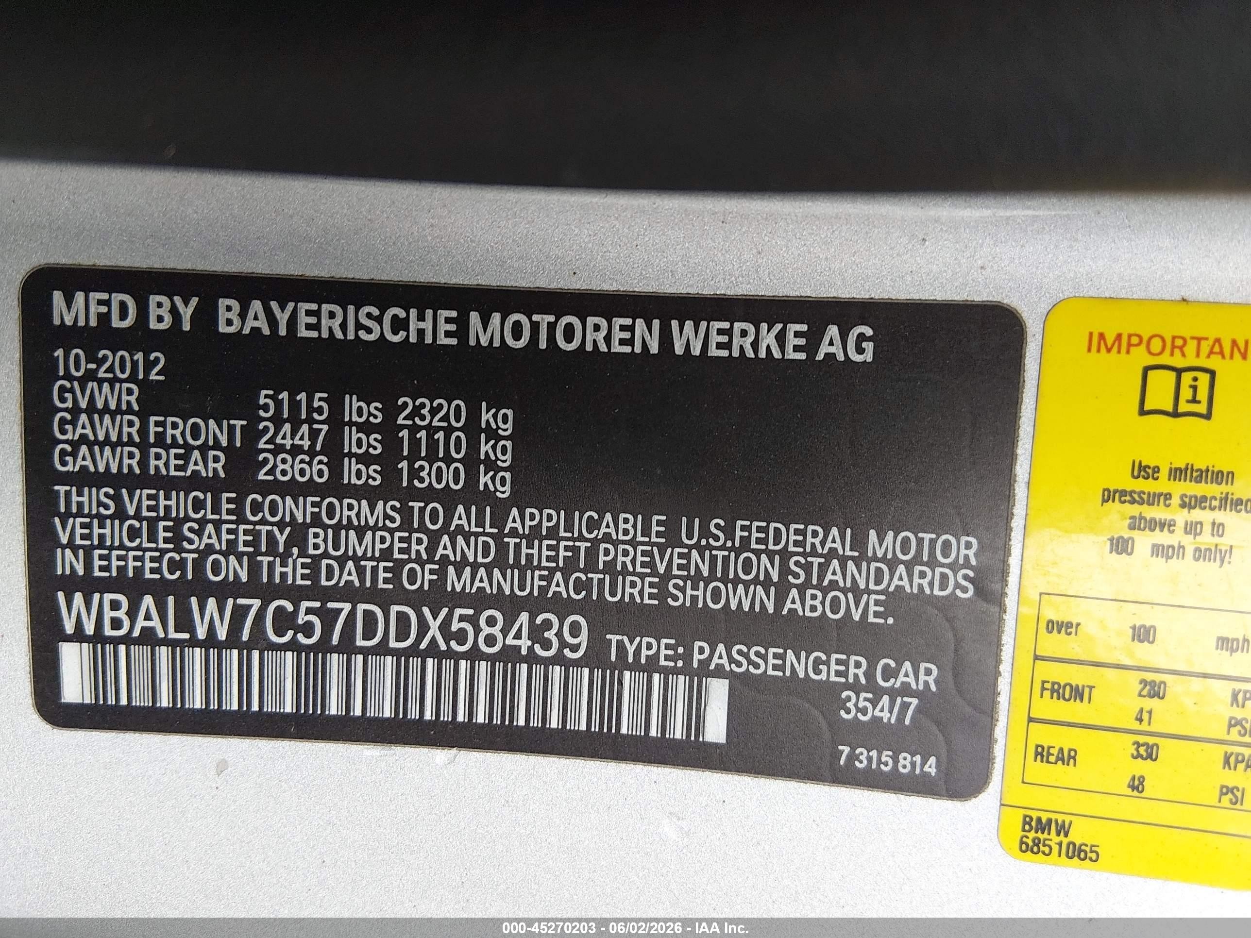 2013 Bmw 640i   Silver vin: WBALW7C57DDX58439
