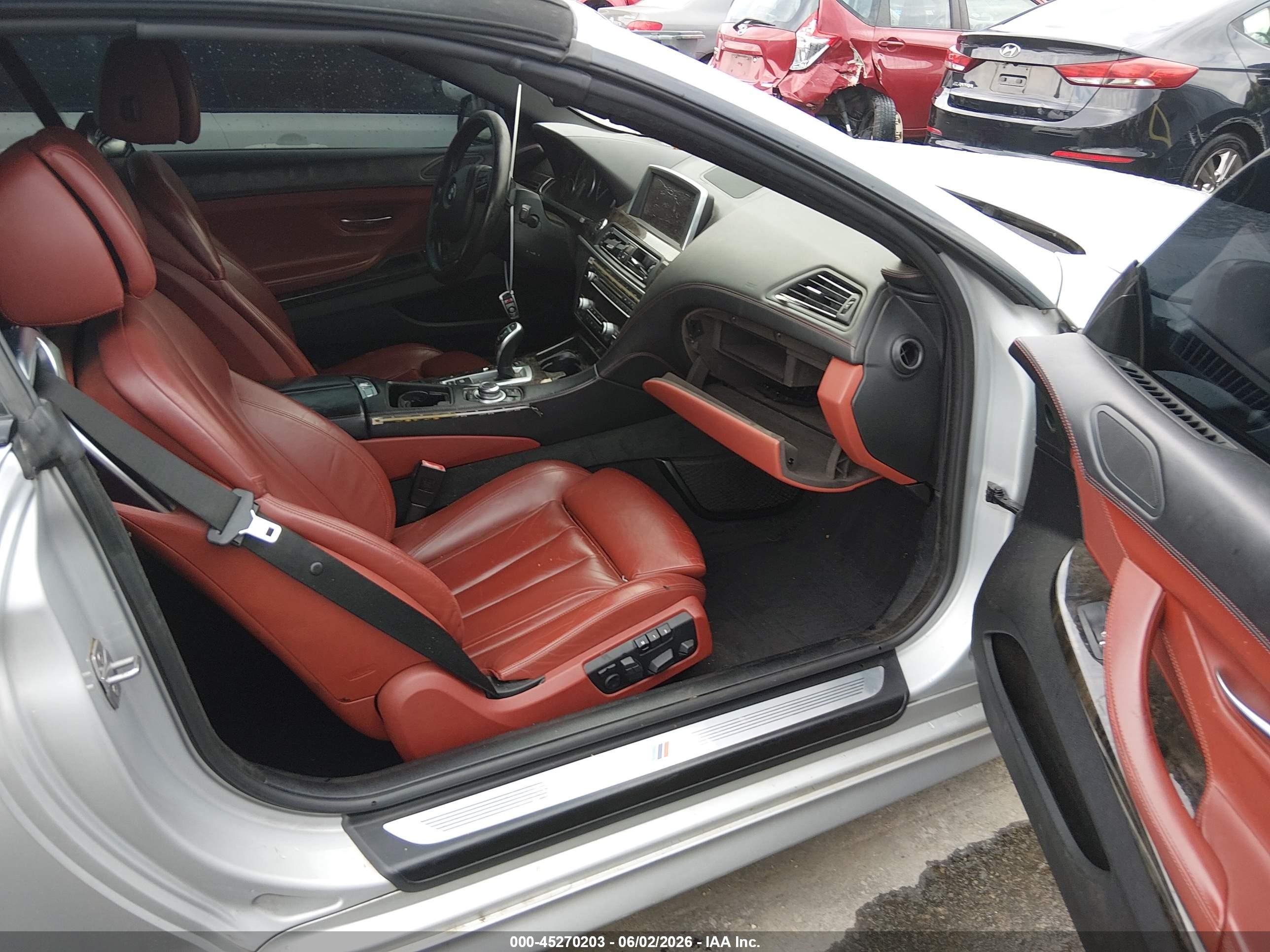 2013 Bmw 640i   Silver vin: WBALW7C57DDX58439