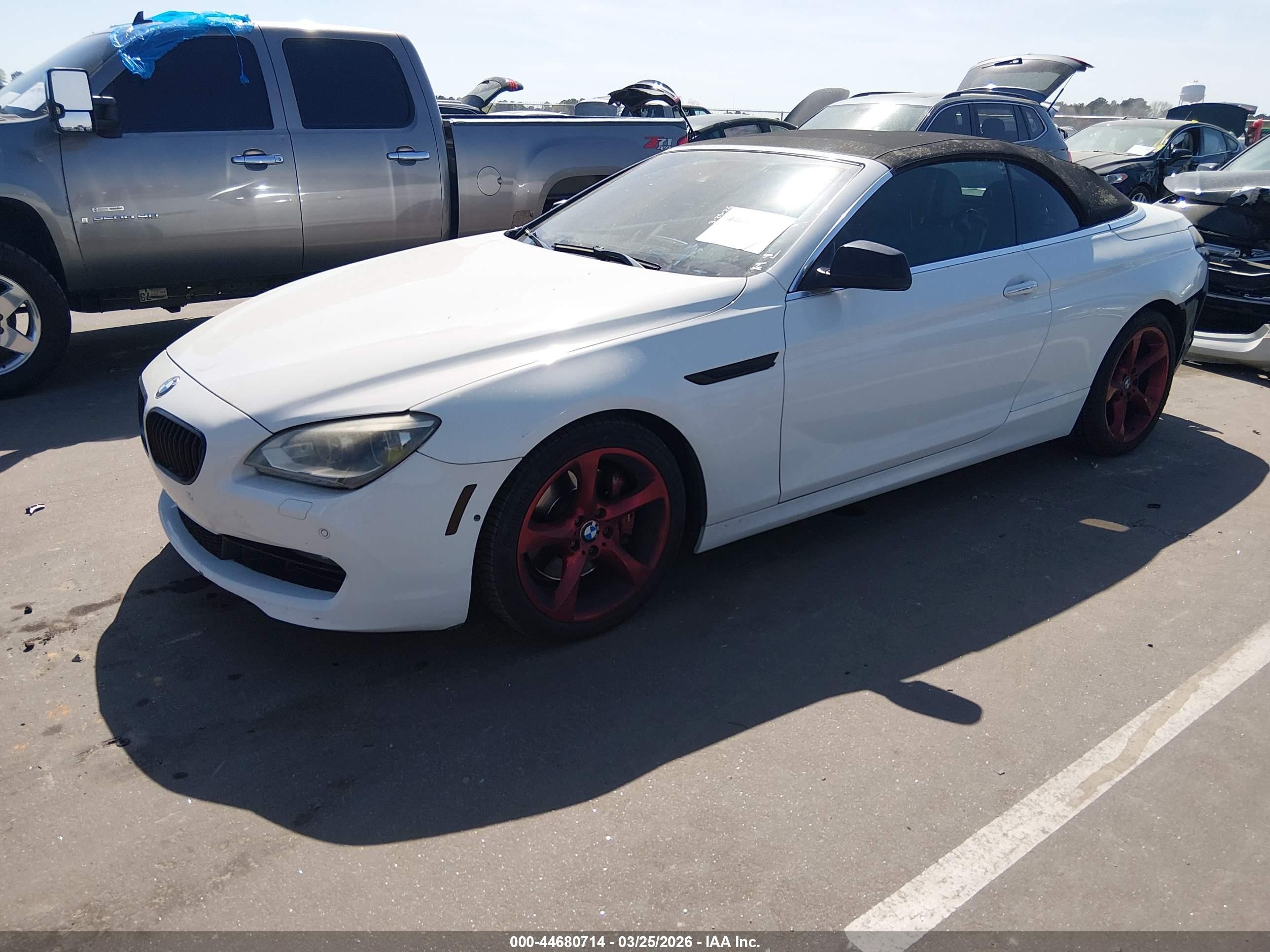 2012 Bmw 640i   White vin: WBALW7C58CC618470