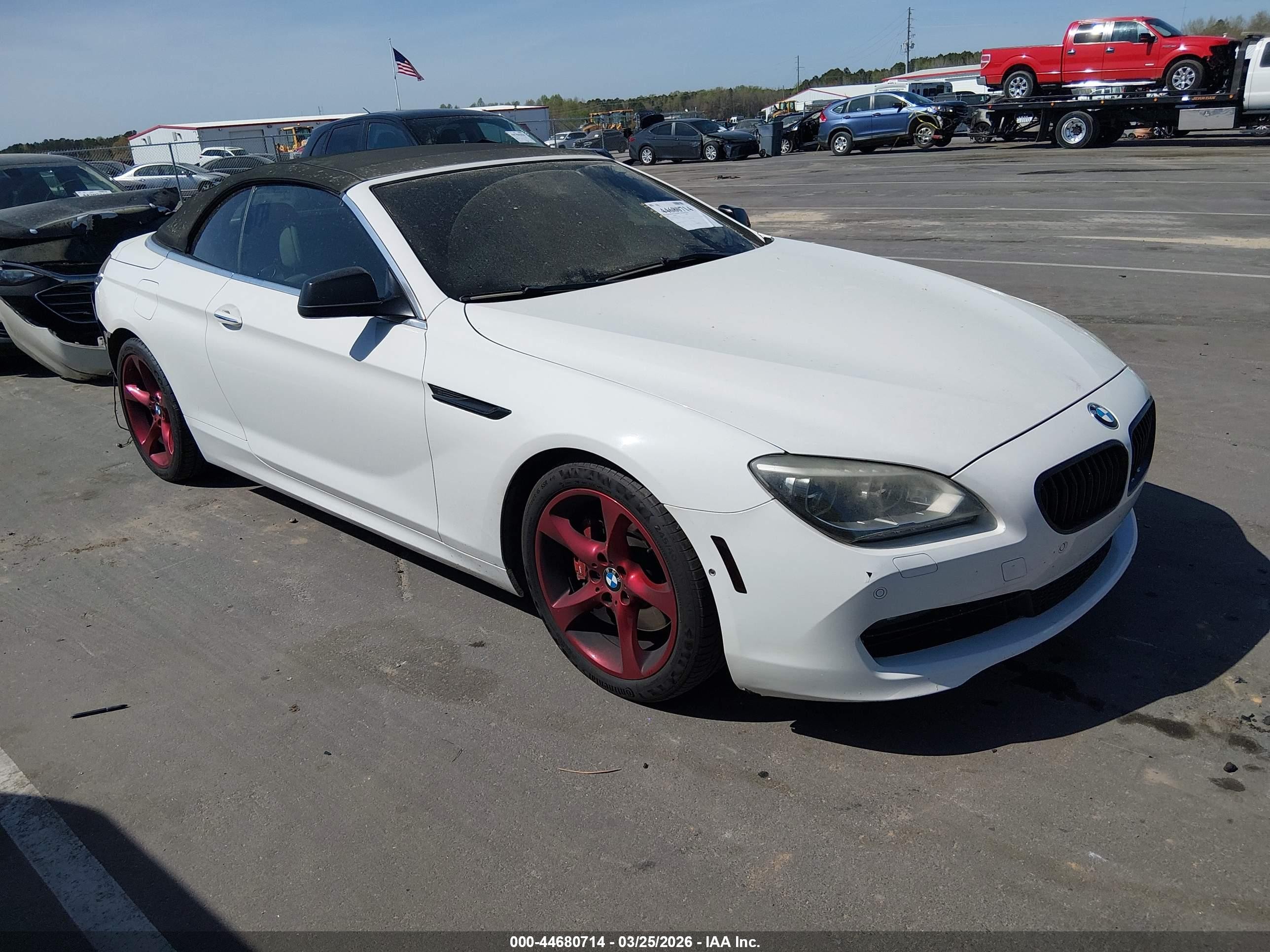 2012 Bmw 640i   White vin: WBALW7C58CC618470