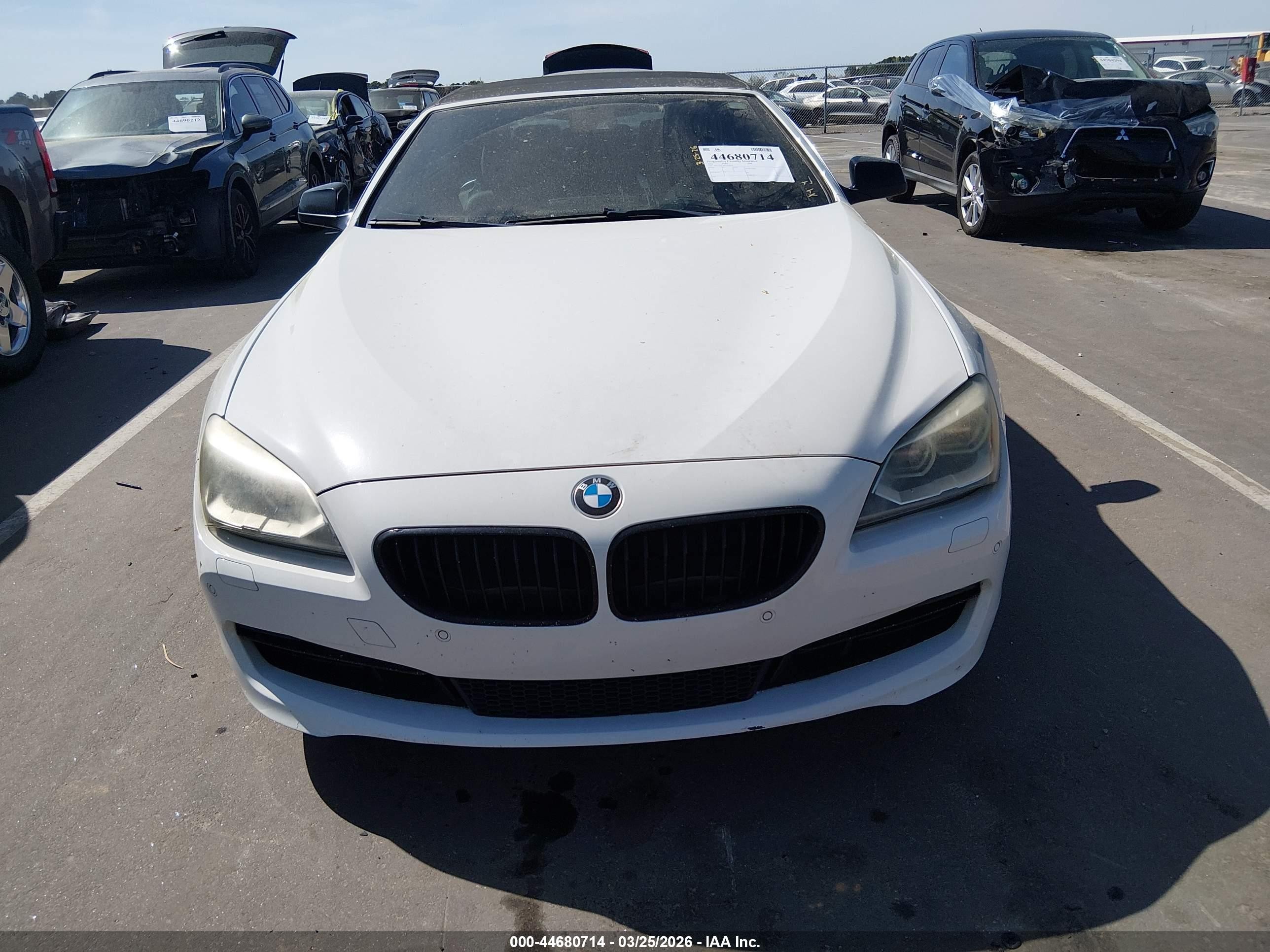 2012 Bmw 640i   White vin: WBALW7C58CC618470
