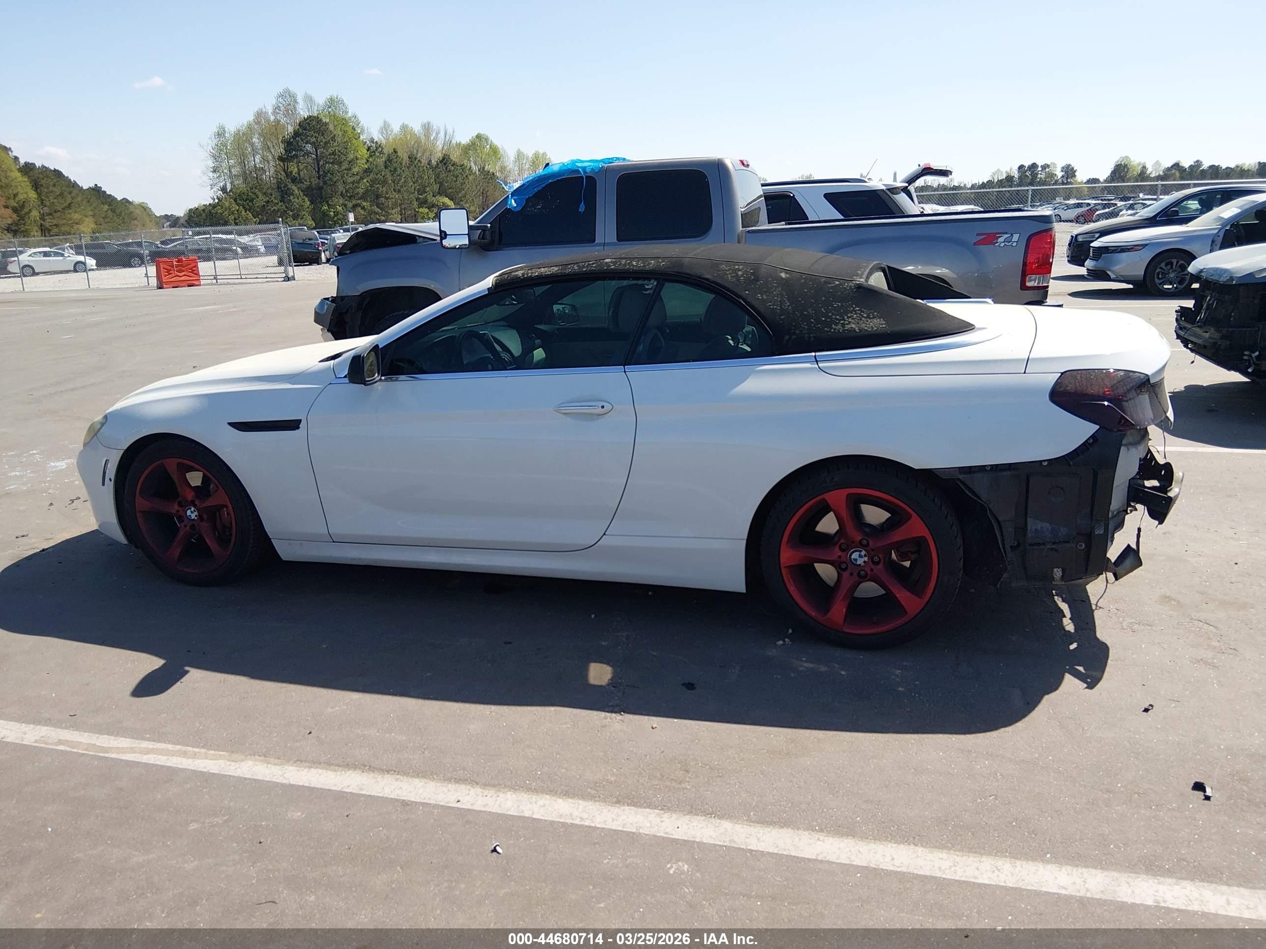 2012 Bmw 640i   White vin: WBALW7C58CC618470