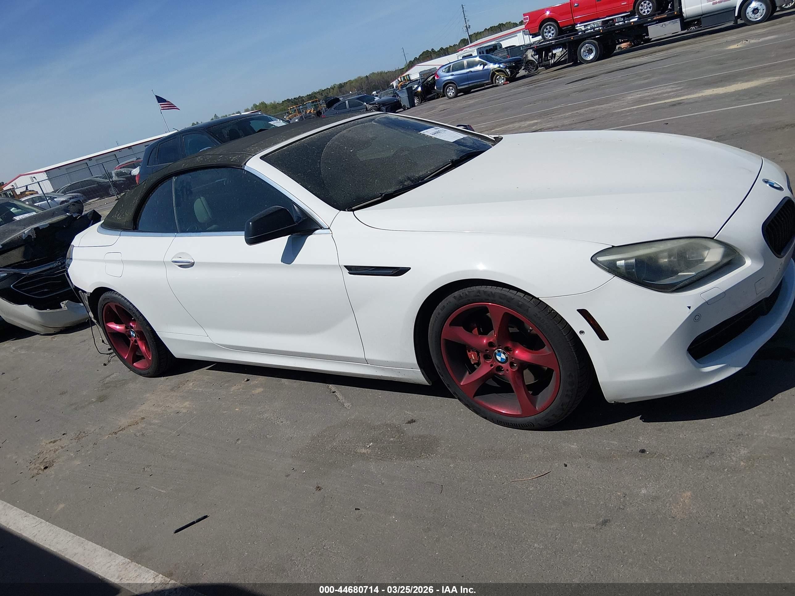 2012 Bmw 640i   White vin: WBALW7C58CC618470