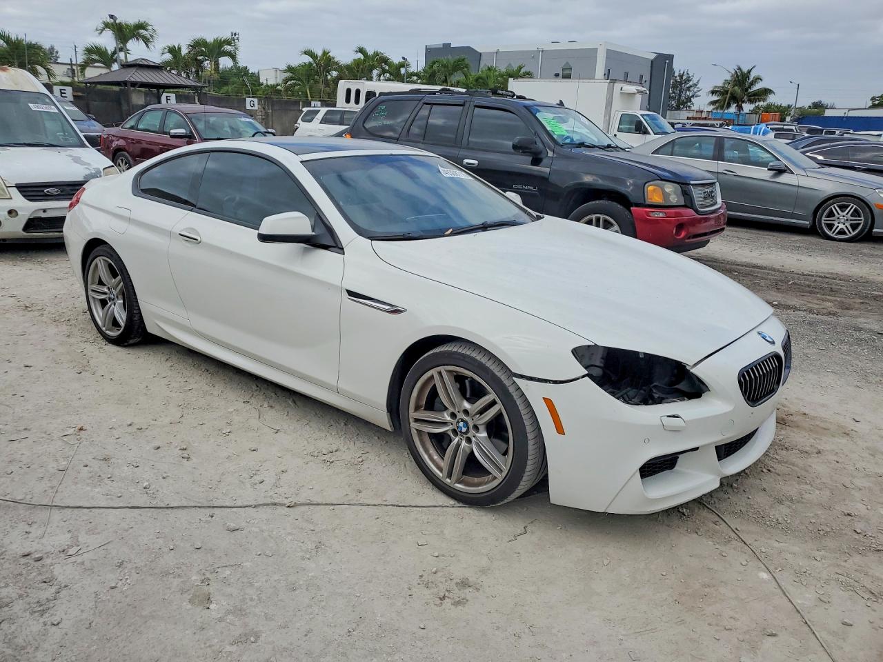2012 Bmw 650 I White vin: WBALX3C56CDV77871