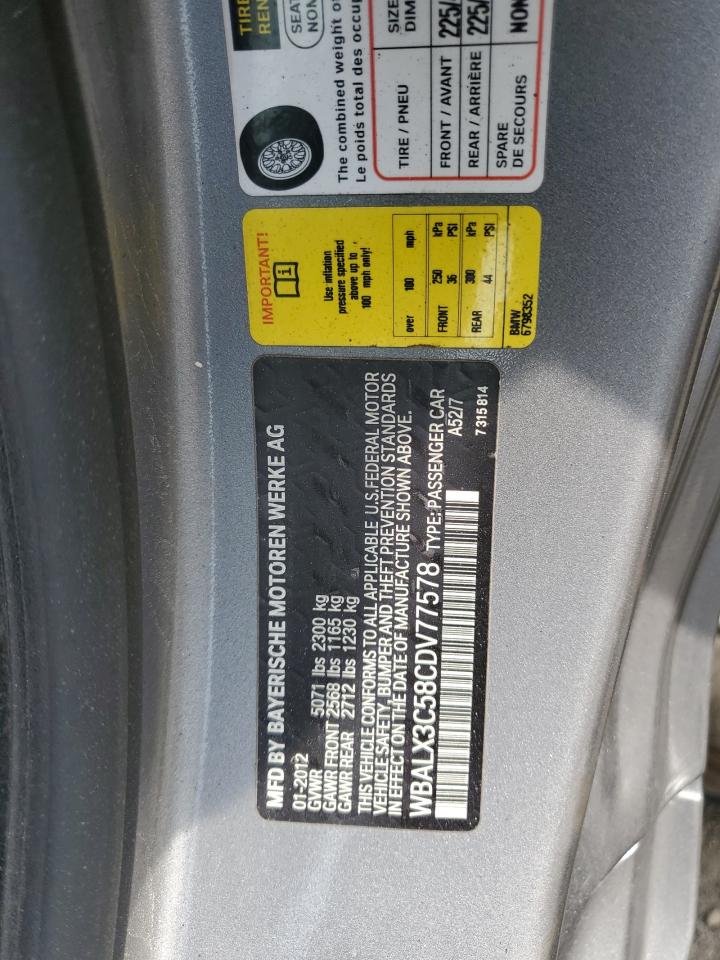 2012 Bmw 650 I Silver vin: WBALX3C58CDV77578