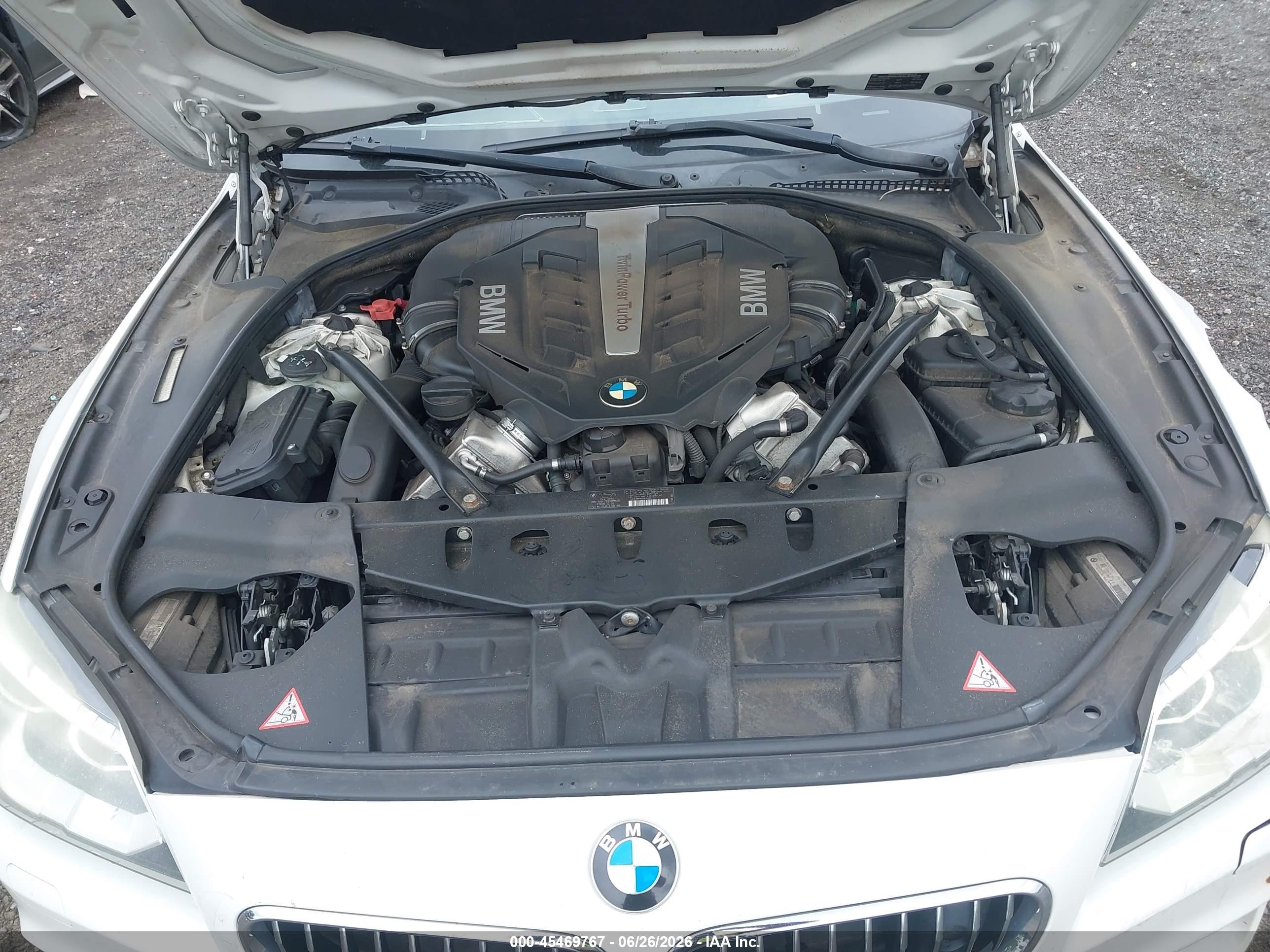 2012 Bmw 650i Xdrive White vin: WBALX5C58CC894391