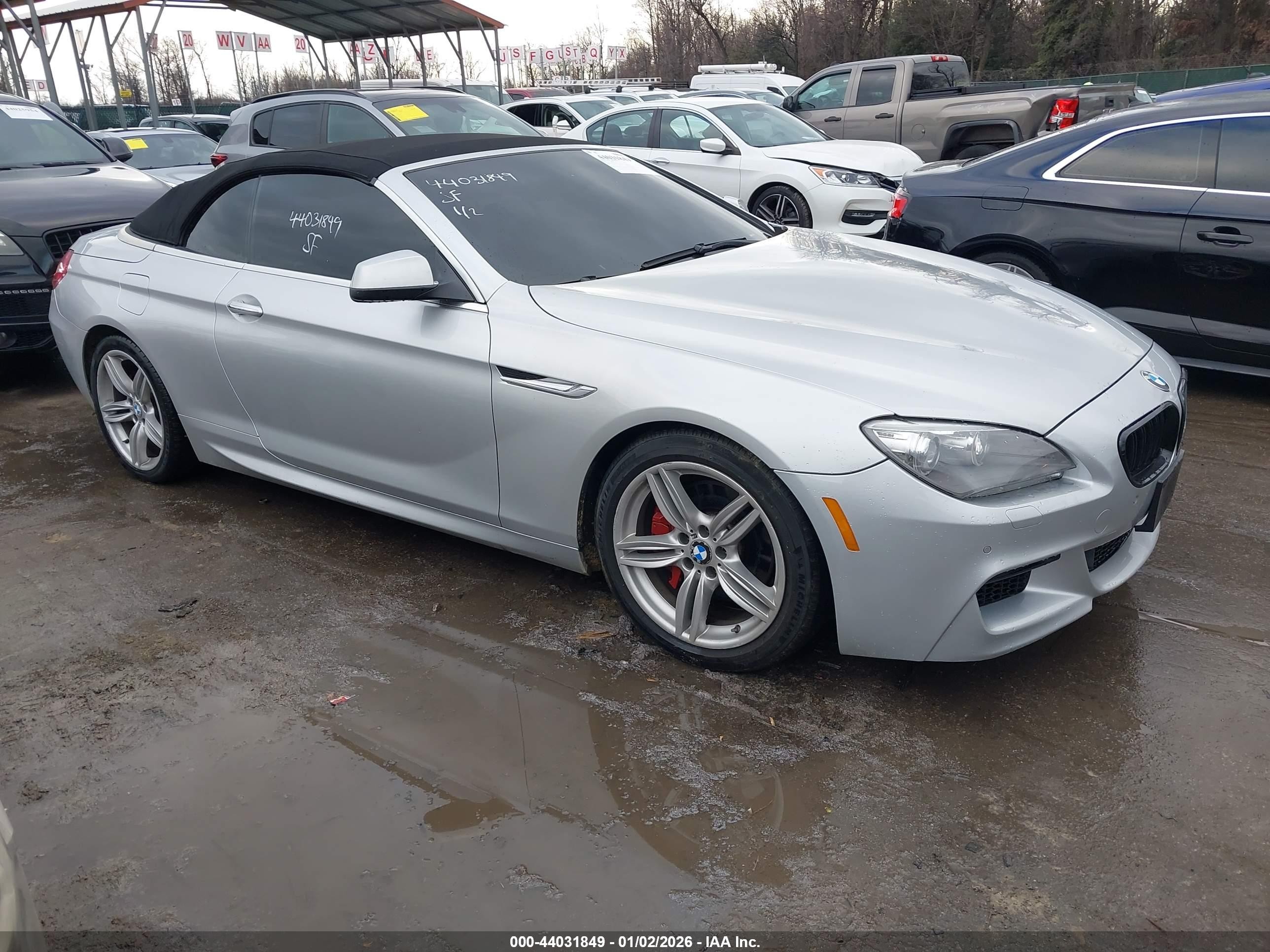 2012 Bmw 650i   Silver vin: WBALZ3C51CDL73358
