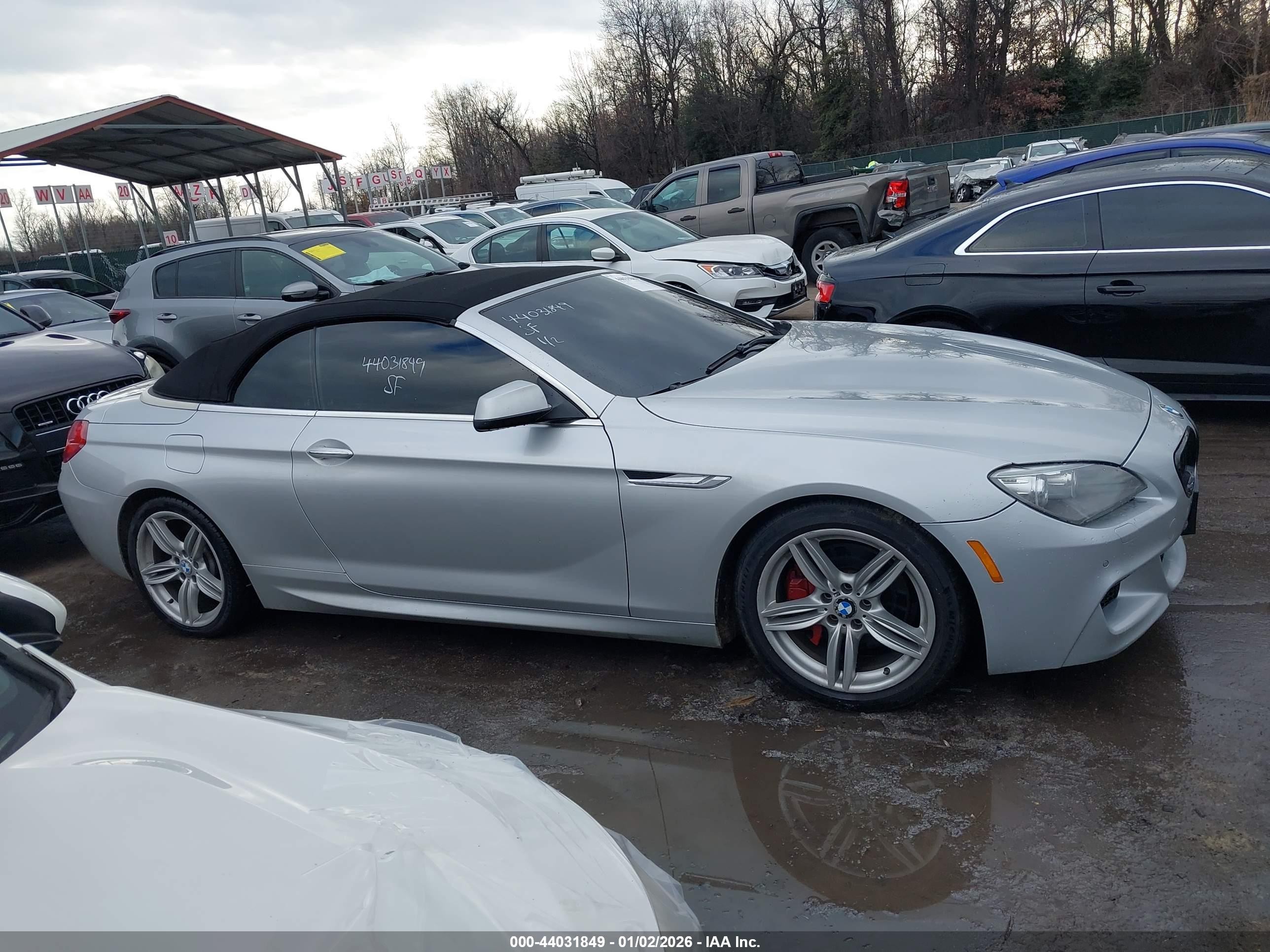 2012 Bmw 650i   Silver vin: WBALZ3C51CDL73358