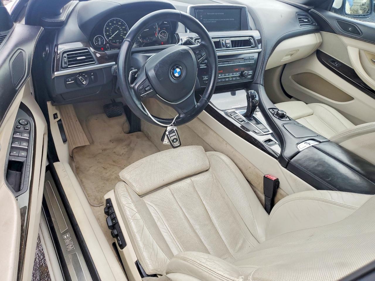 2012 Bmw 650 I White vin: WBALZ3C52CDL70405