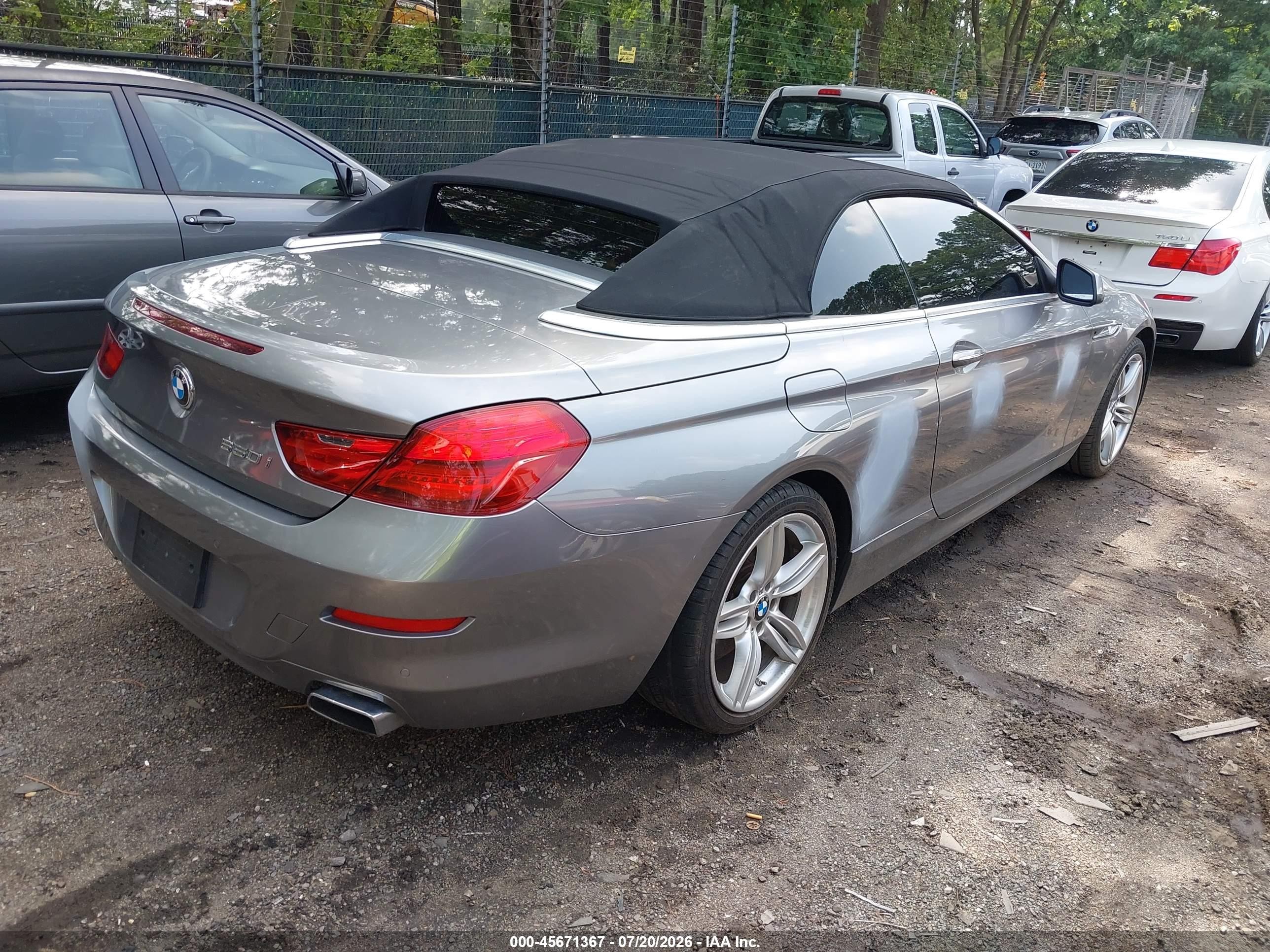 2012 Bmw 650i   Gray vin: WBALZ3C56CDL71752