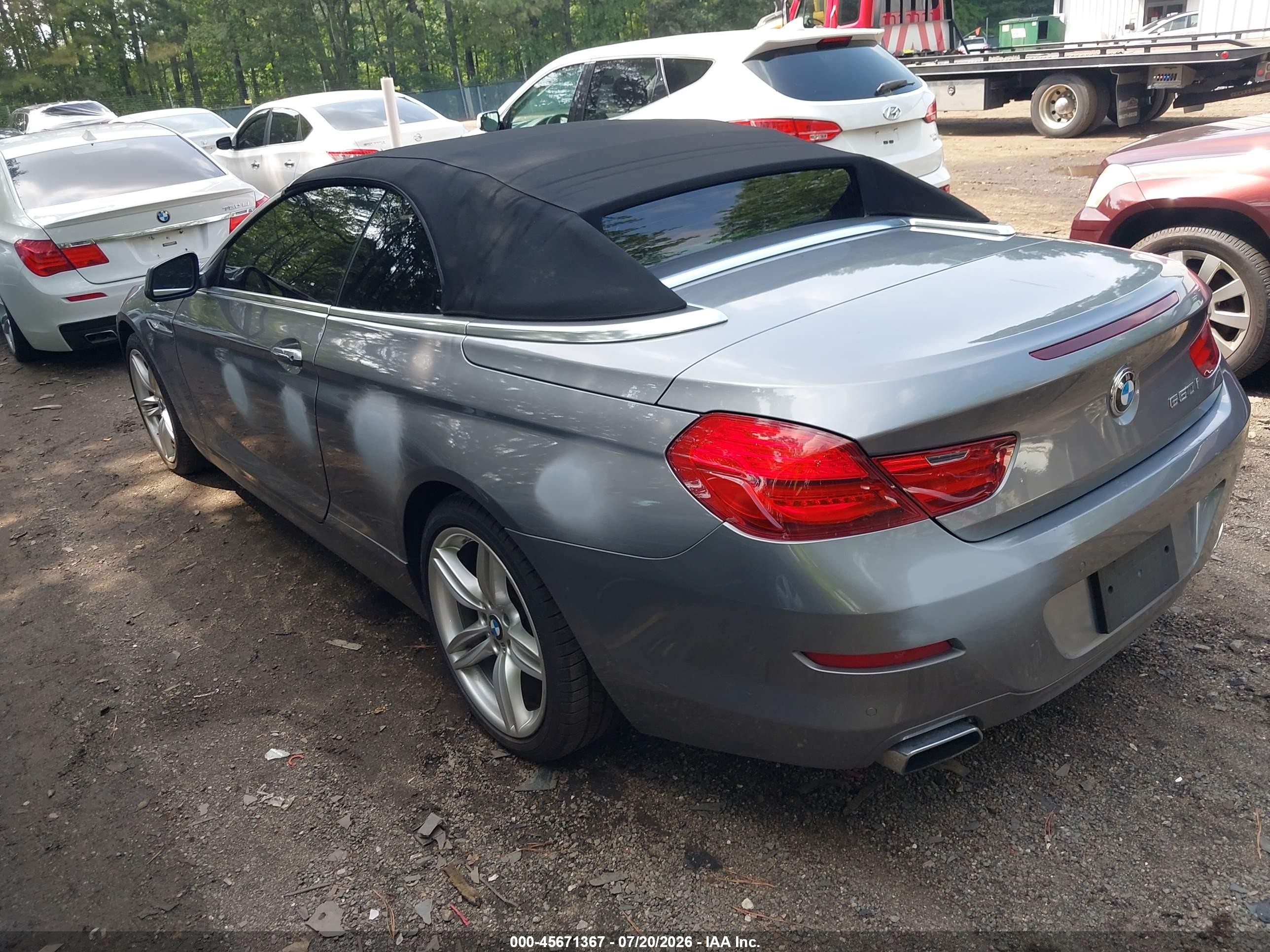2012 Bmw 650i   Gray vin: WBALZ3C56CDL71752