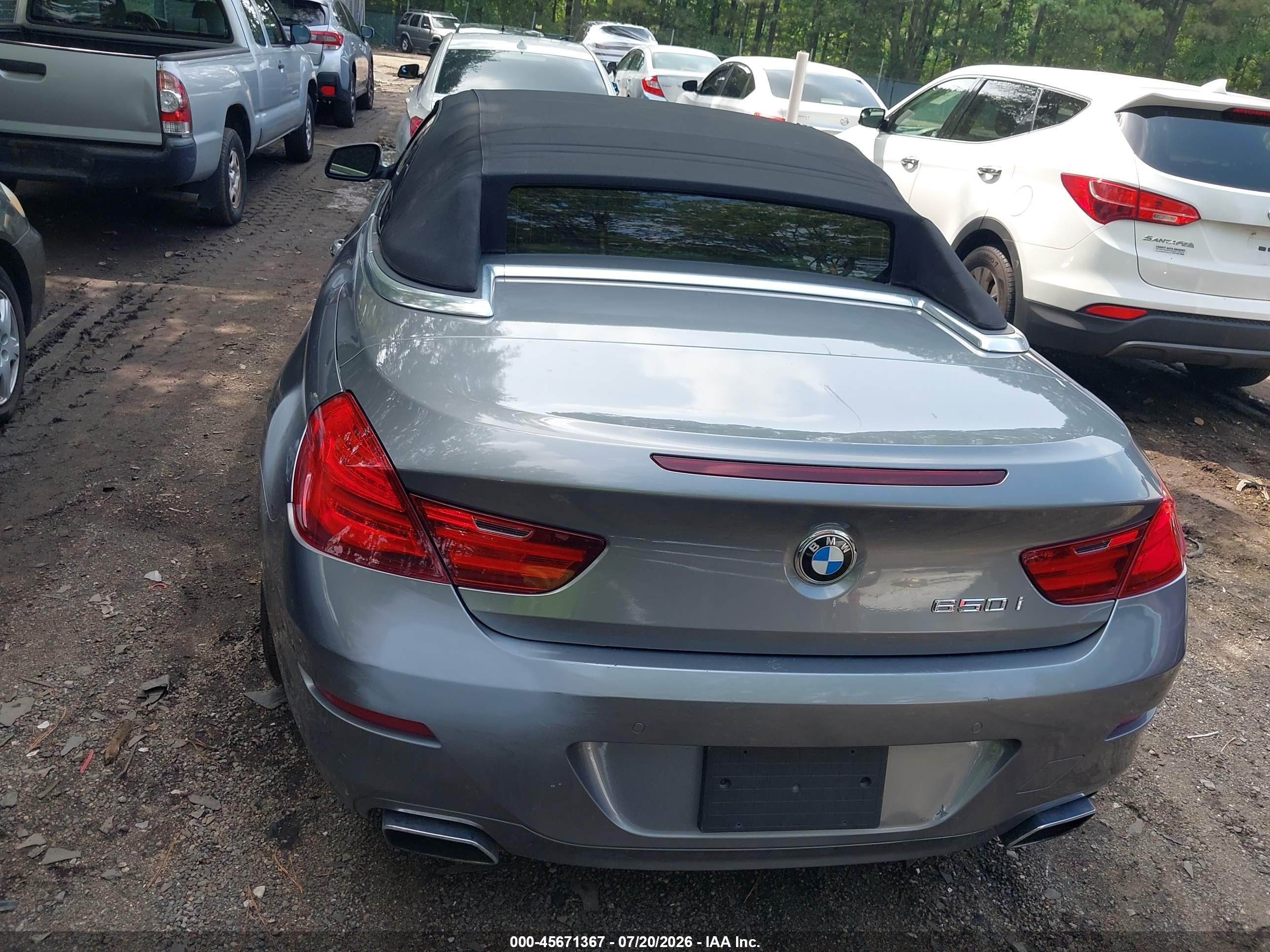2012 Bmw 650i   Gray vin: WBALZ3C56CDL71752