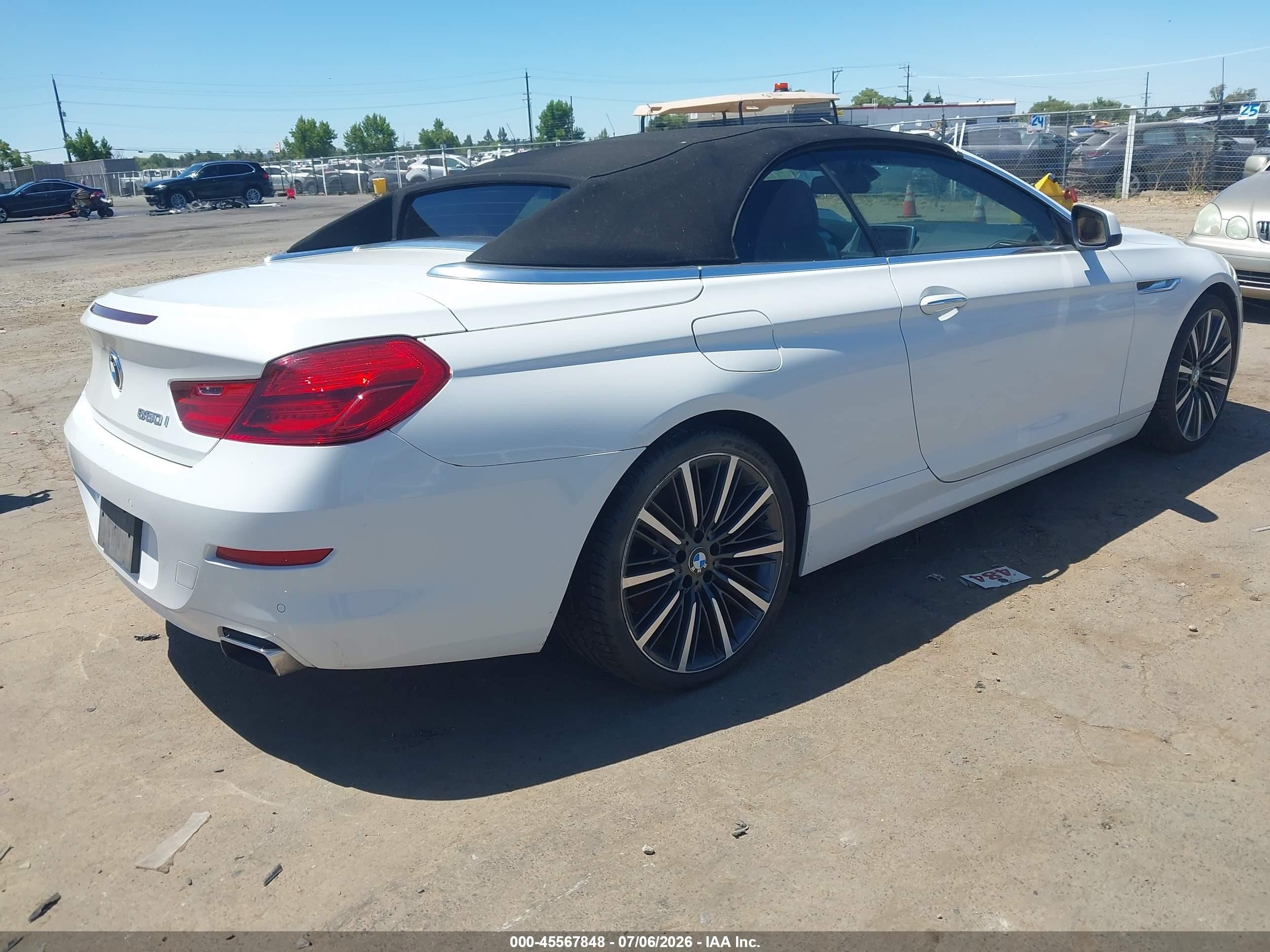 2012 Bmw 650i   White vin: WBALZ3C57CC397797