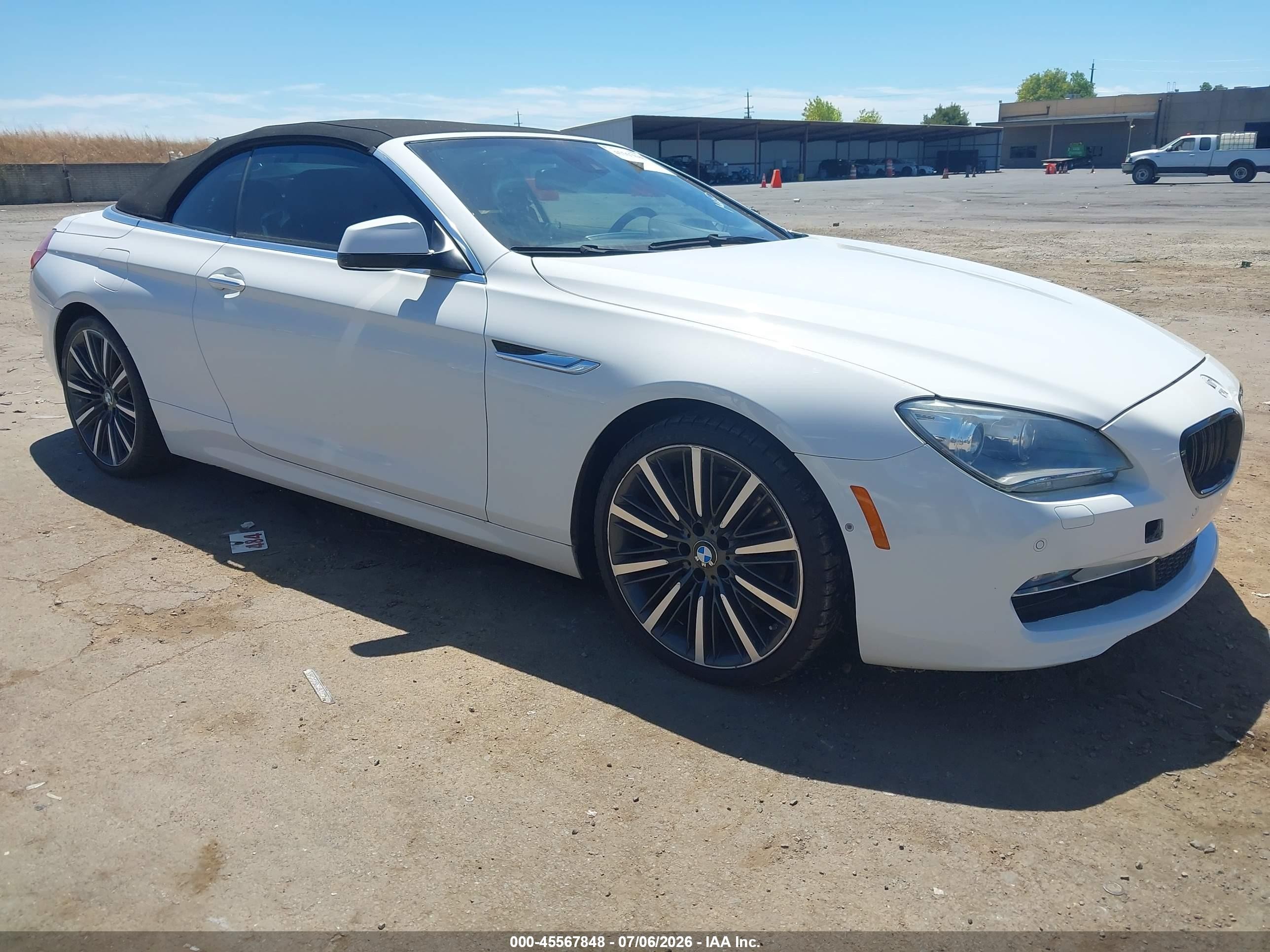 2012 Bmw 650i   White vin: WBALZ3C57CC397797