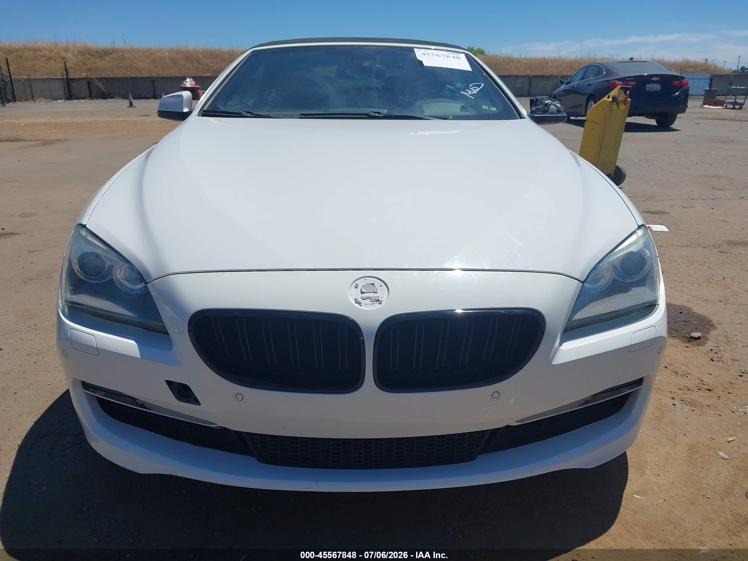 2012 Bmw 650i   White vin: WBALZ3C57CC397797