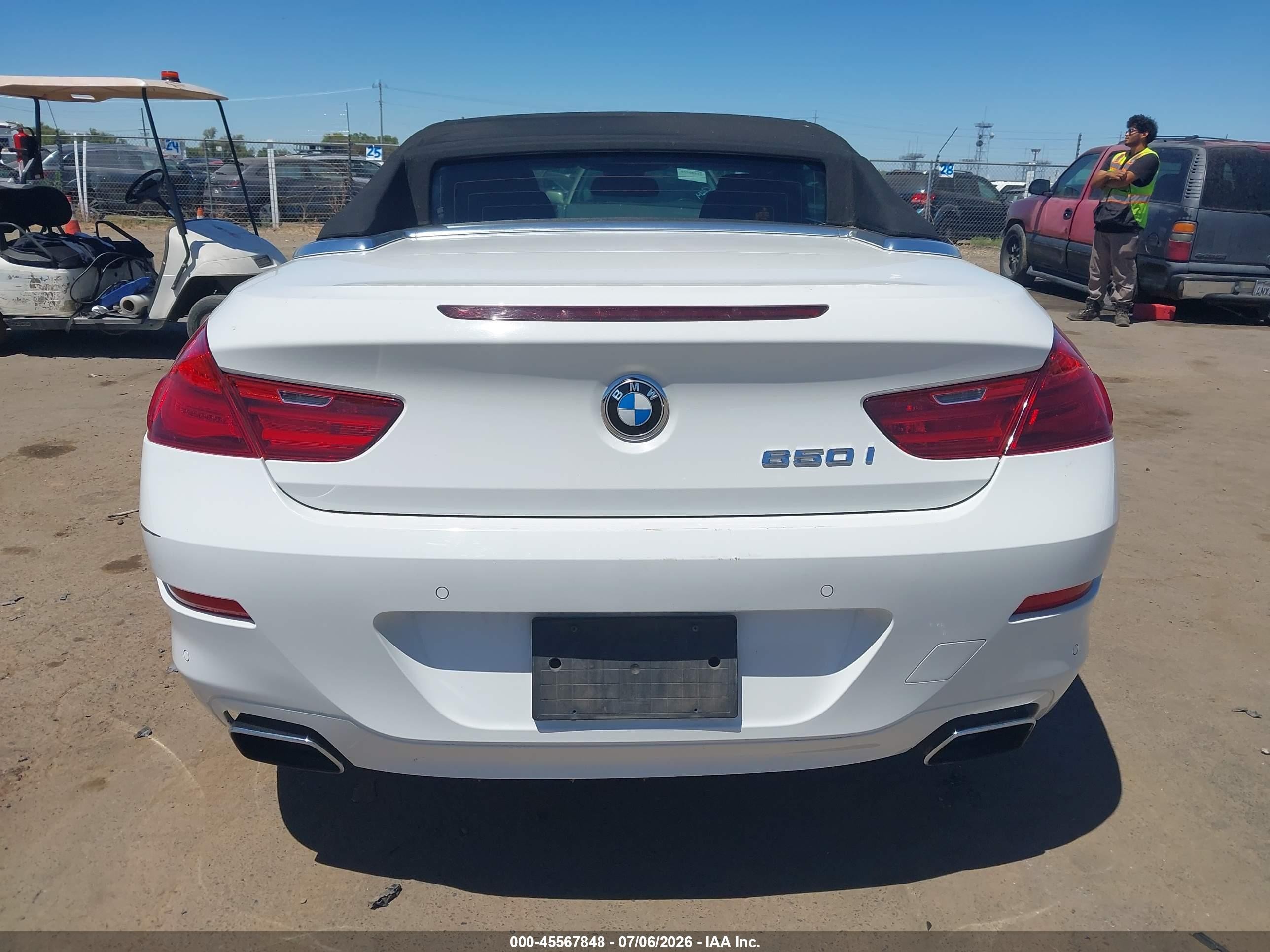 2012 Bmw 650i   White vin: WBALZ3C57CC397797