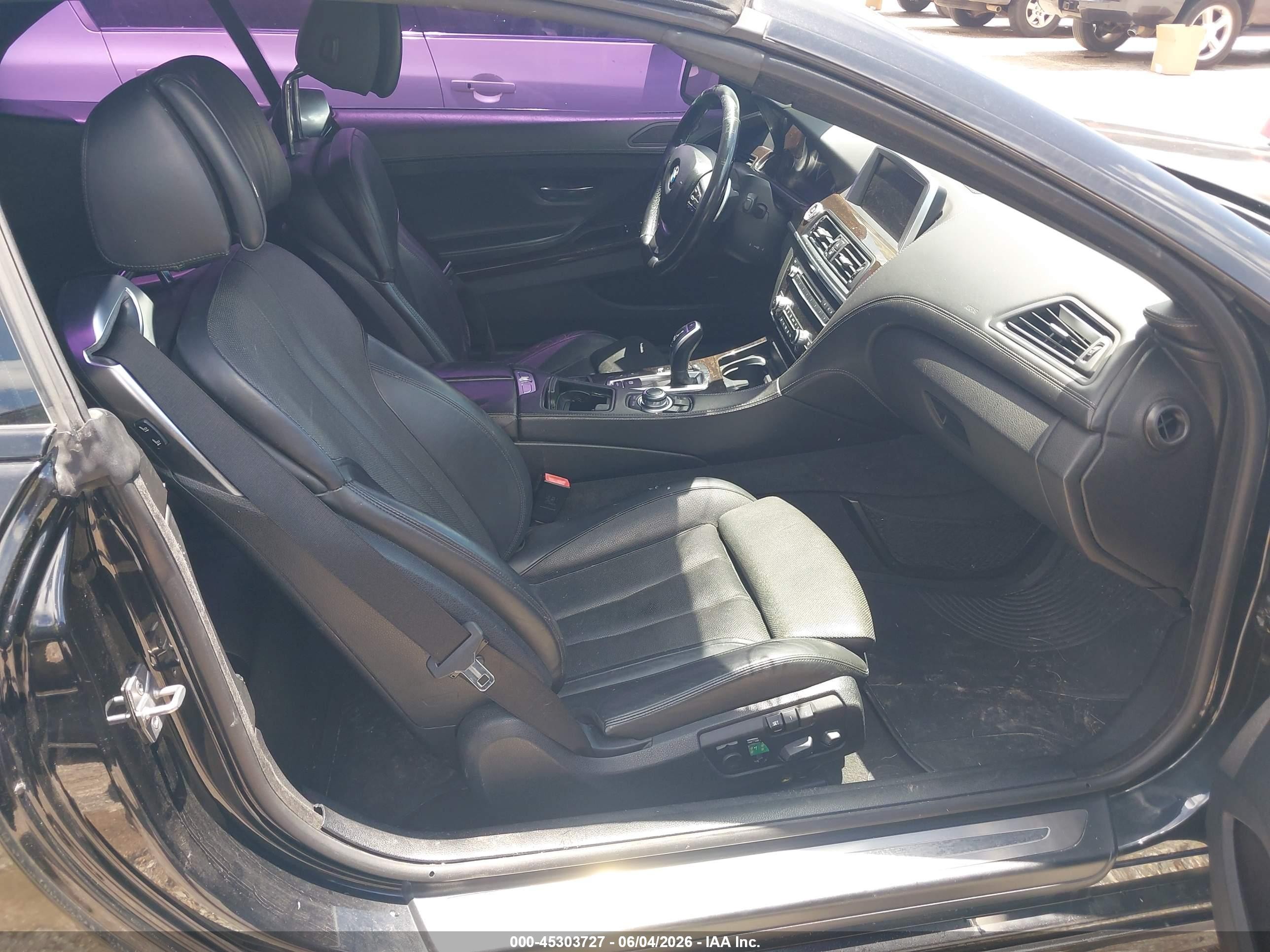 2012 Bmw 650i Черный vin: WBALZ3C57CDL72134