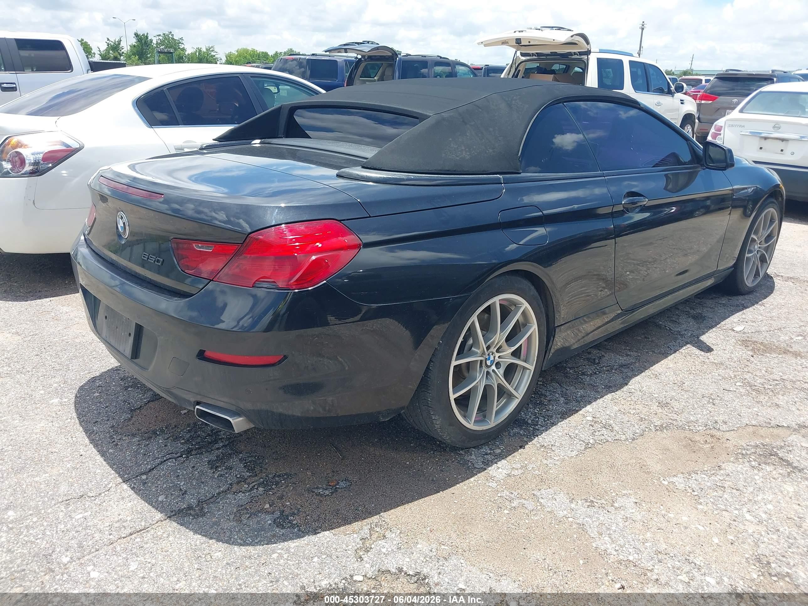 2012 Bmw 650i Черный vin: WBALZ3C57CDL72134