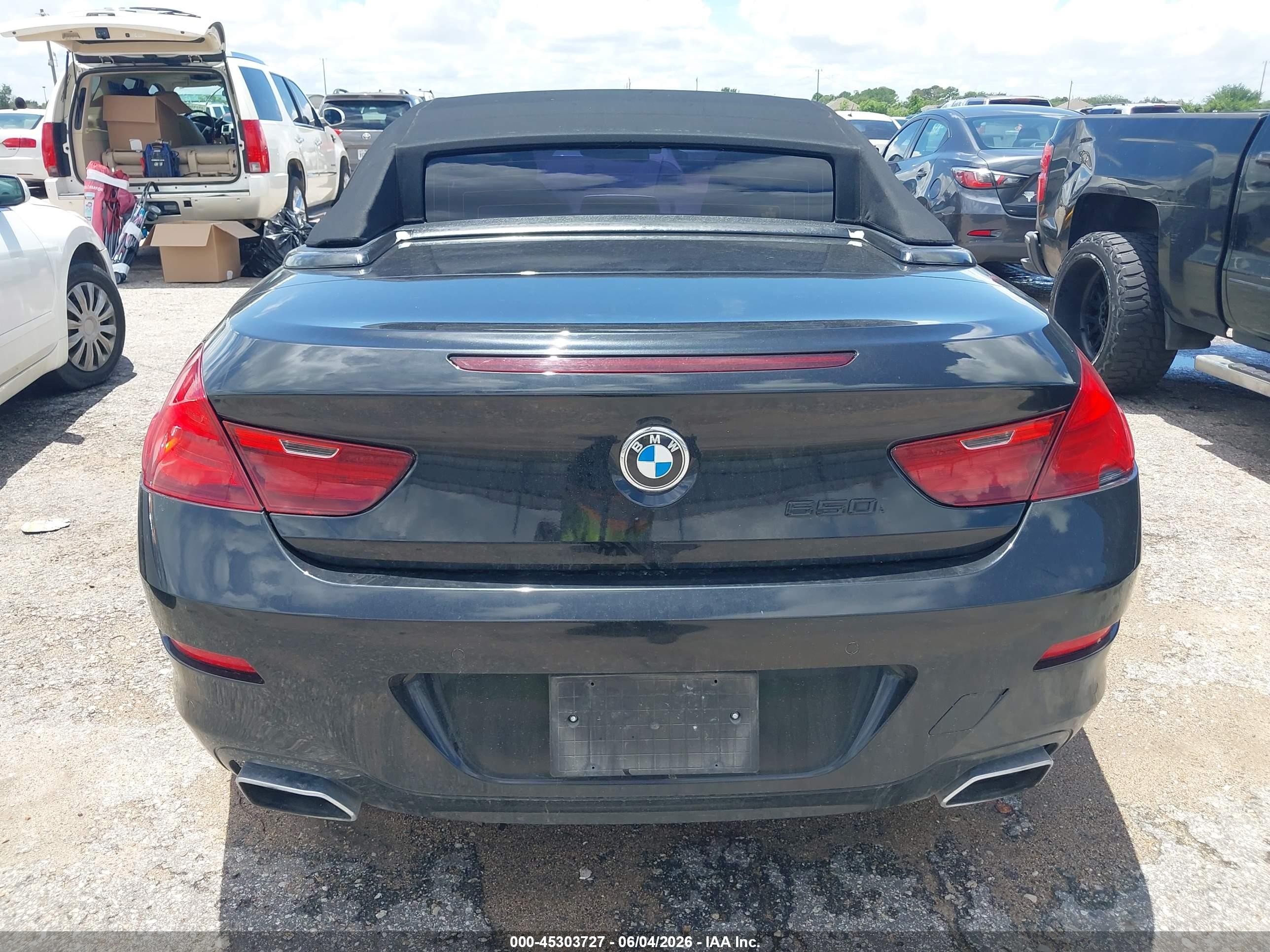 2012 Bmw 650i Черный vin: WBALZ3C57CDL72134