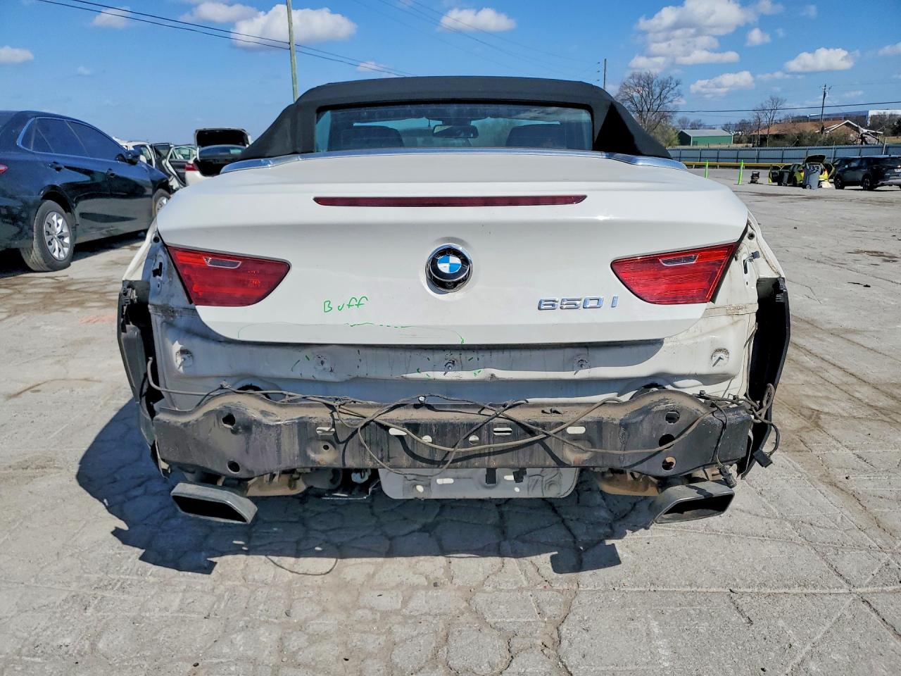 2012 Bmw 650 I White vin: WBALZ3C5XCC397650