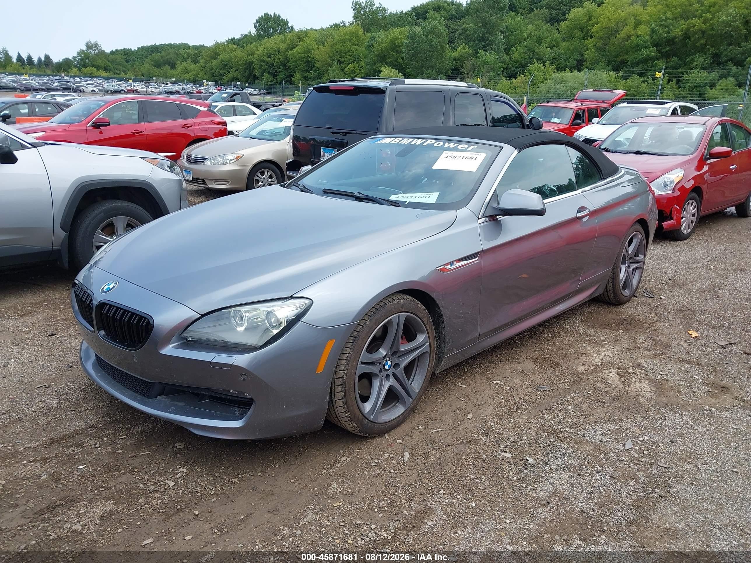2012 Bmw 650i   Gray vin: WBALZ3C5XCDL70586