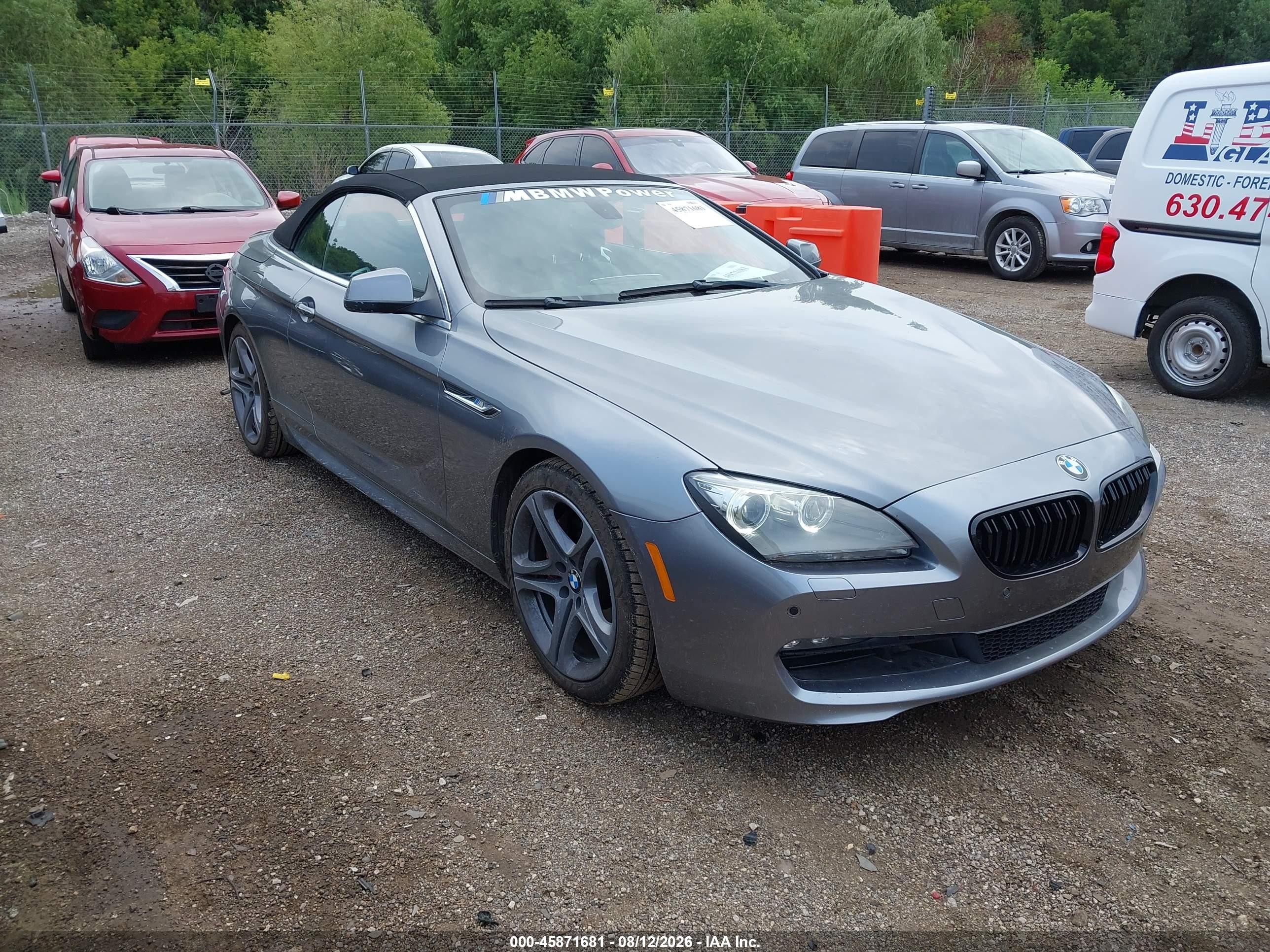 2012 Bmw 650i   Gray vin: WBALZ3C5XCDL70586