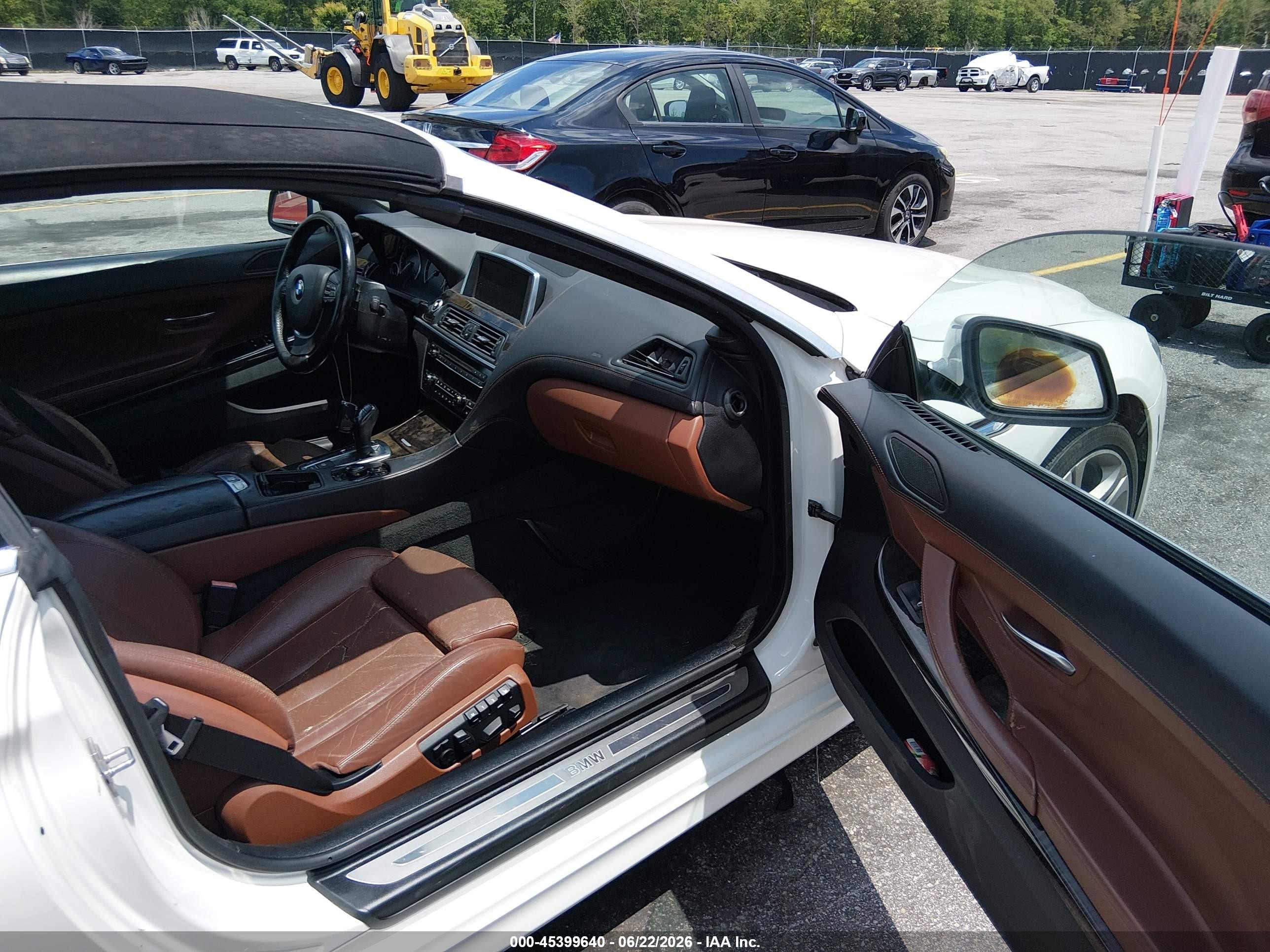 2012 Bmw 650i White vin: WBALZ3C5XCDL71463