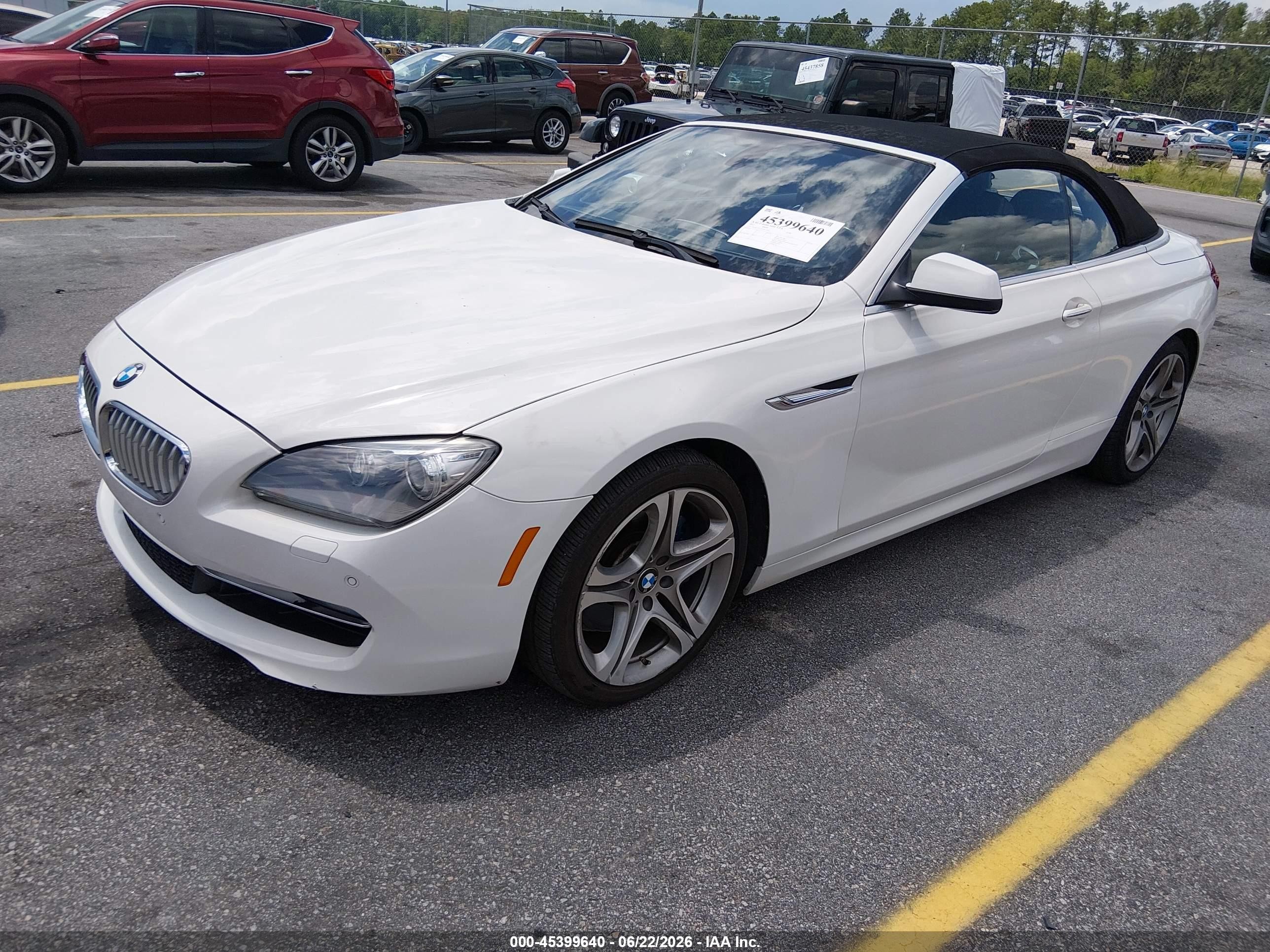 2012 Bmw 650i White vin: WBALZ3C5XCDL71463