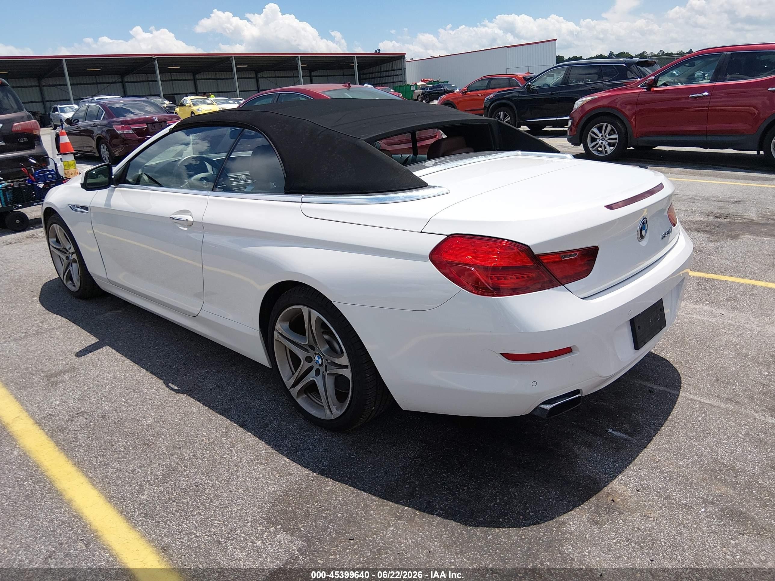 2012 Bmw 650i White vin: WBALZ3C5XCDL71463