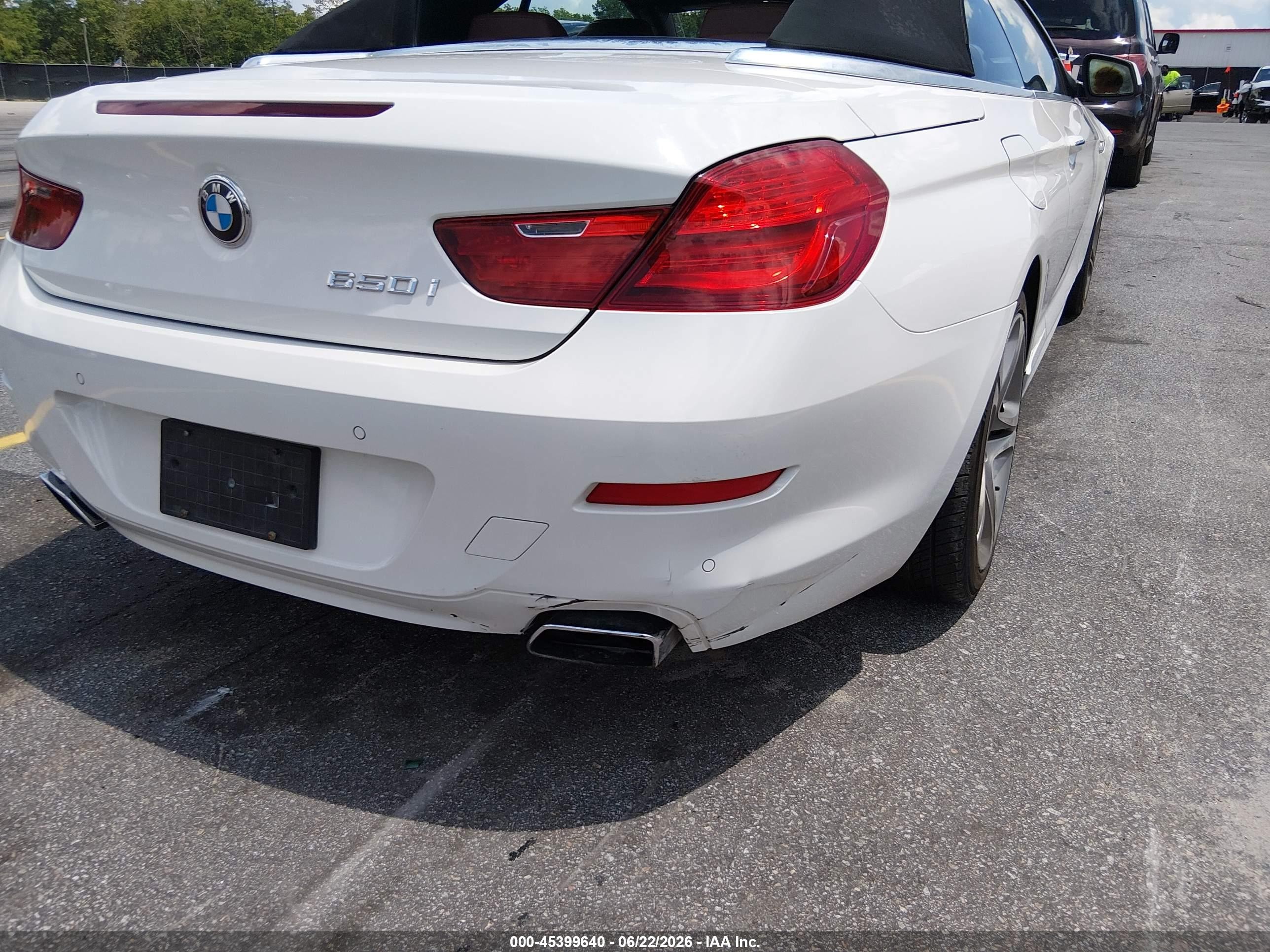2012 Bmw 650i White vin: WBALZ3C5XCDL71463