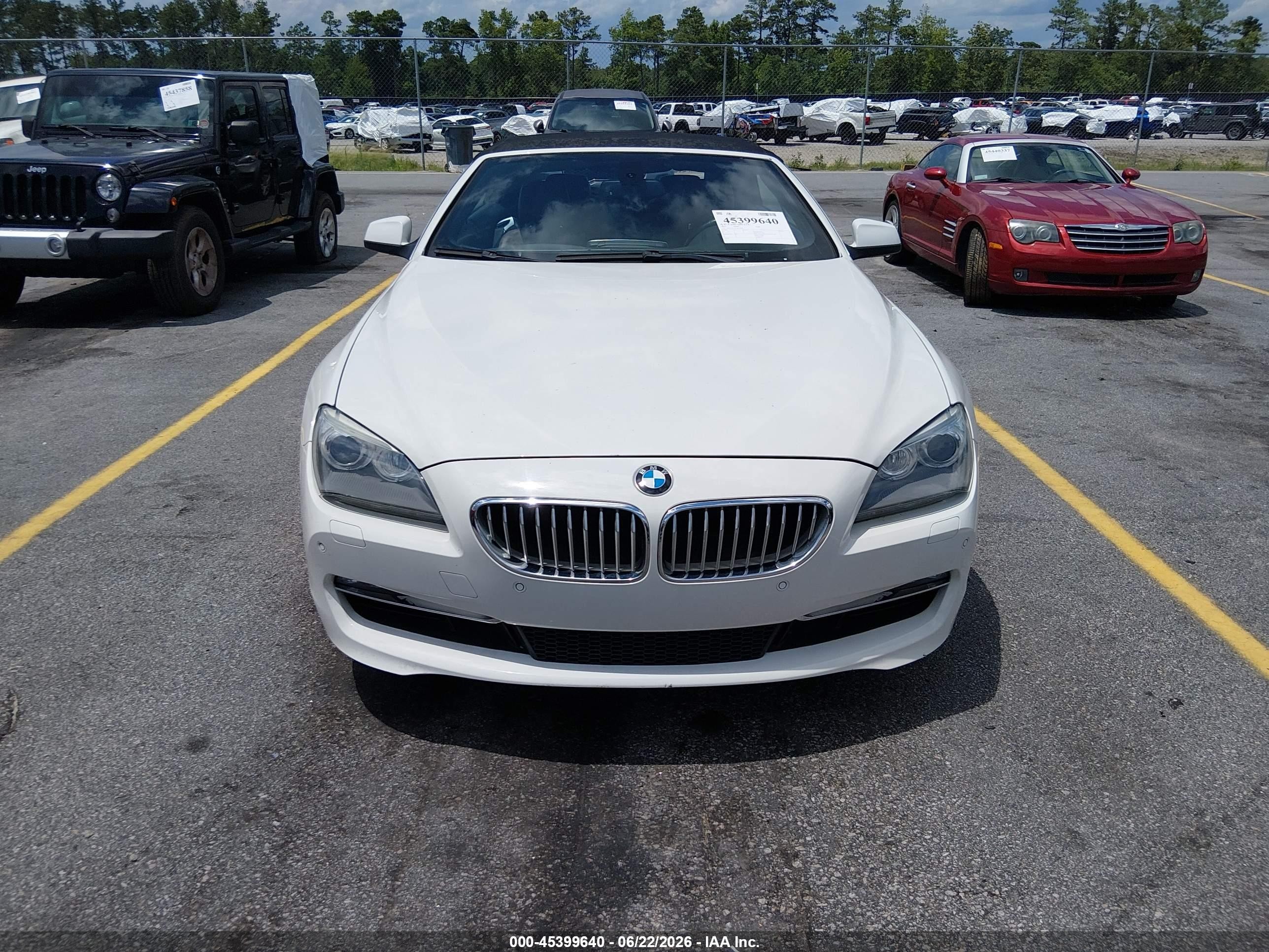 2012 Bmw 650i White vin: WBALZ3C5XCDL71463